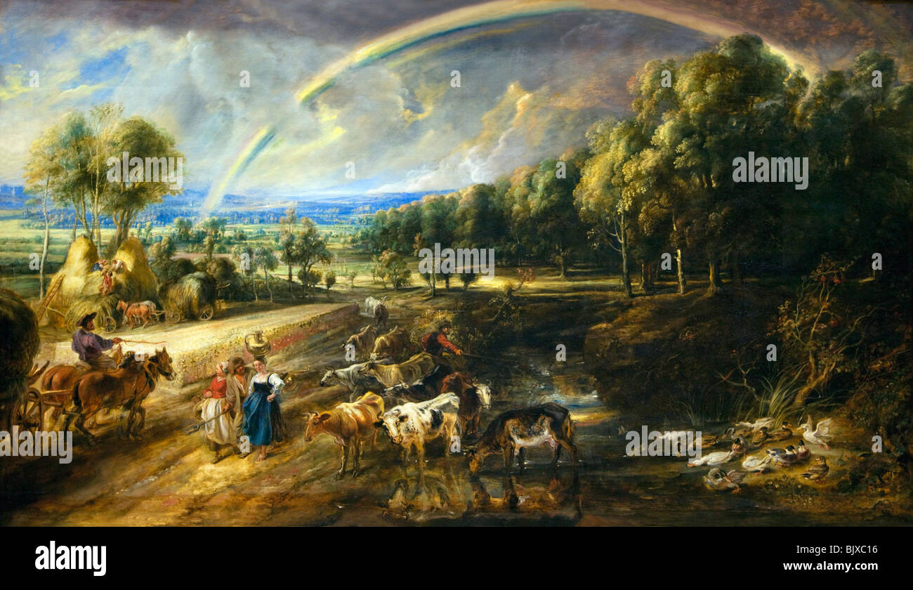 Rainbow Paesaggio 1636 dipinta da Peter Paul Rubens Wallace Collection Londra Inghilterra Gran Bretagna Regno Unito Regno Unito GB British Foto Stock