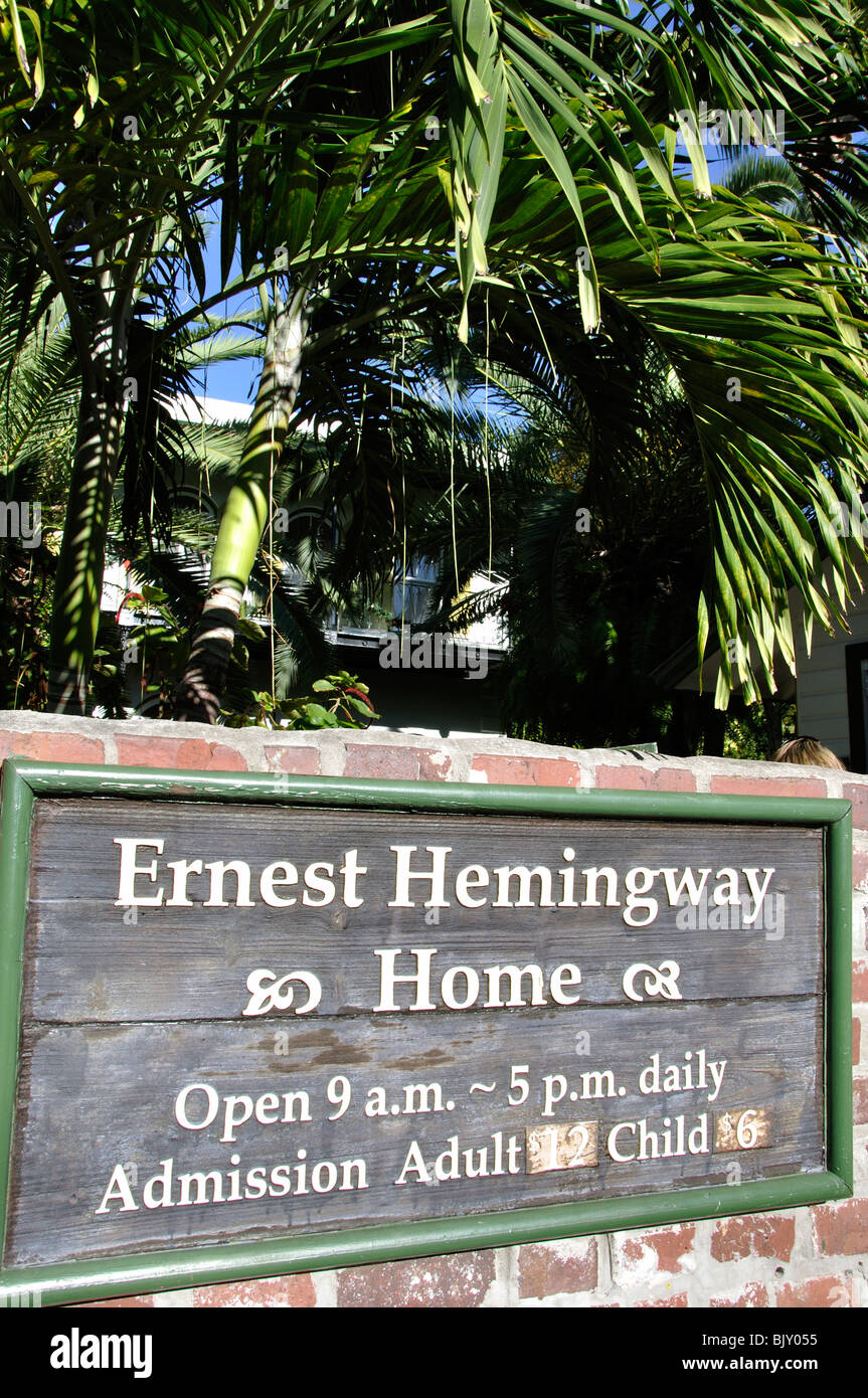 Ernest Hemingway Home Museum, Key West, Florida, Stati Uniti d'America Foto Stock