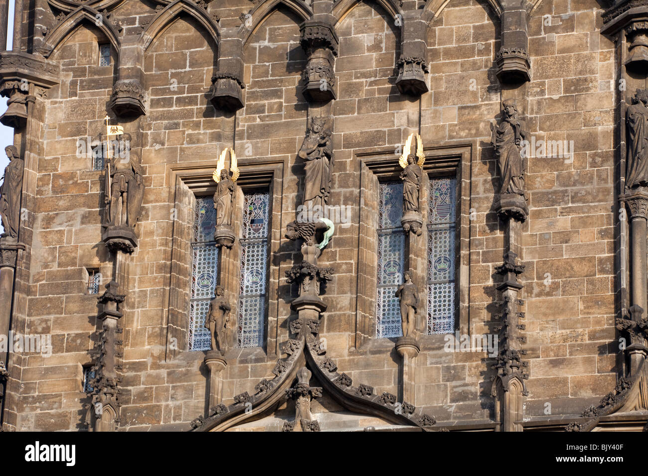 Torre della Polvere, la Piazza della Repubblica, Praga, Repubblica Ceca Foto Stock