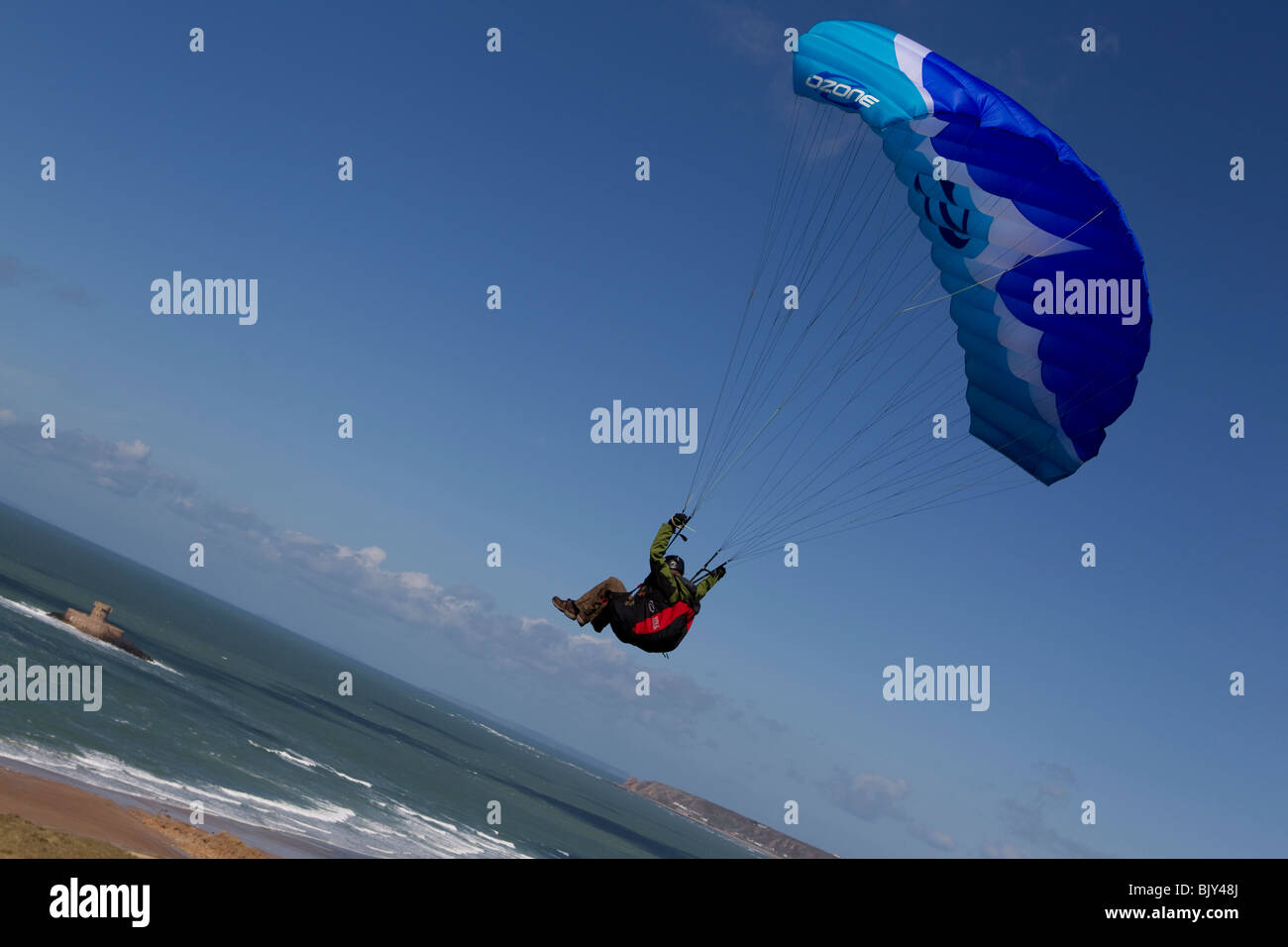 Parapendio,St.Ouen,Jersey,Isole del Canale Foto Stock