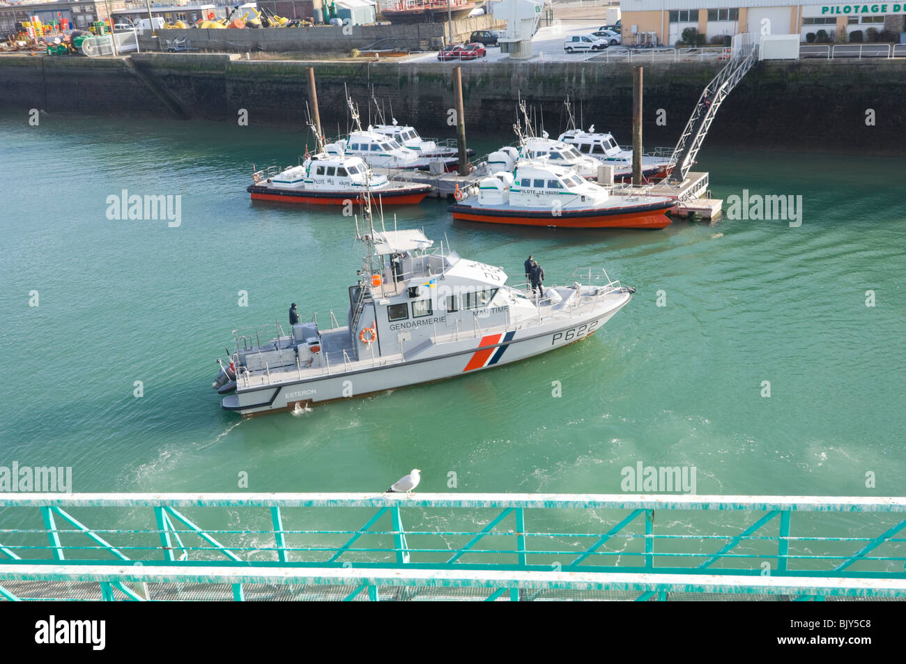 Gendarmeria Porto Marittimo di Le Havre Francia Foto Stock