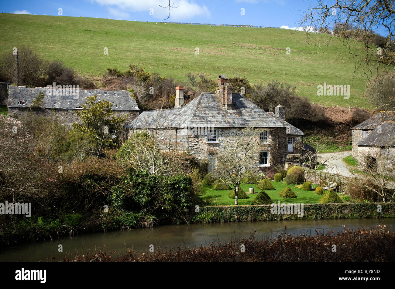 Mulino a Venn in un paese corsie vicino a Stoke Fleming Foto Stock