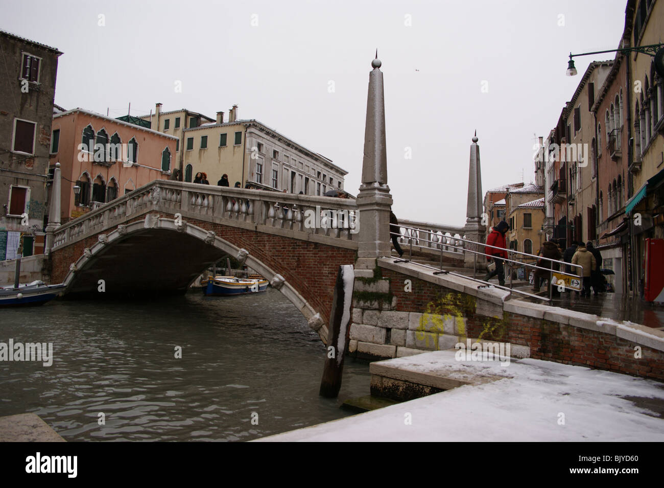 Venezia nella neve - Ponte delle Guglie Foto Stock