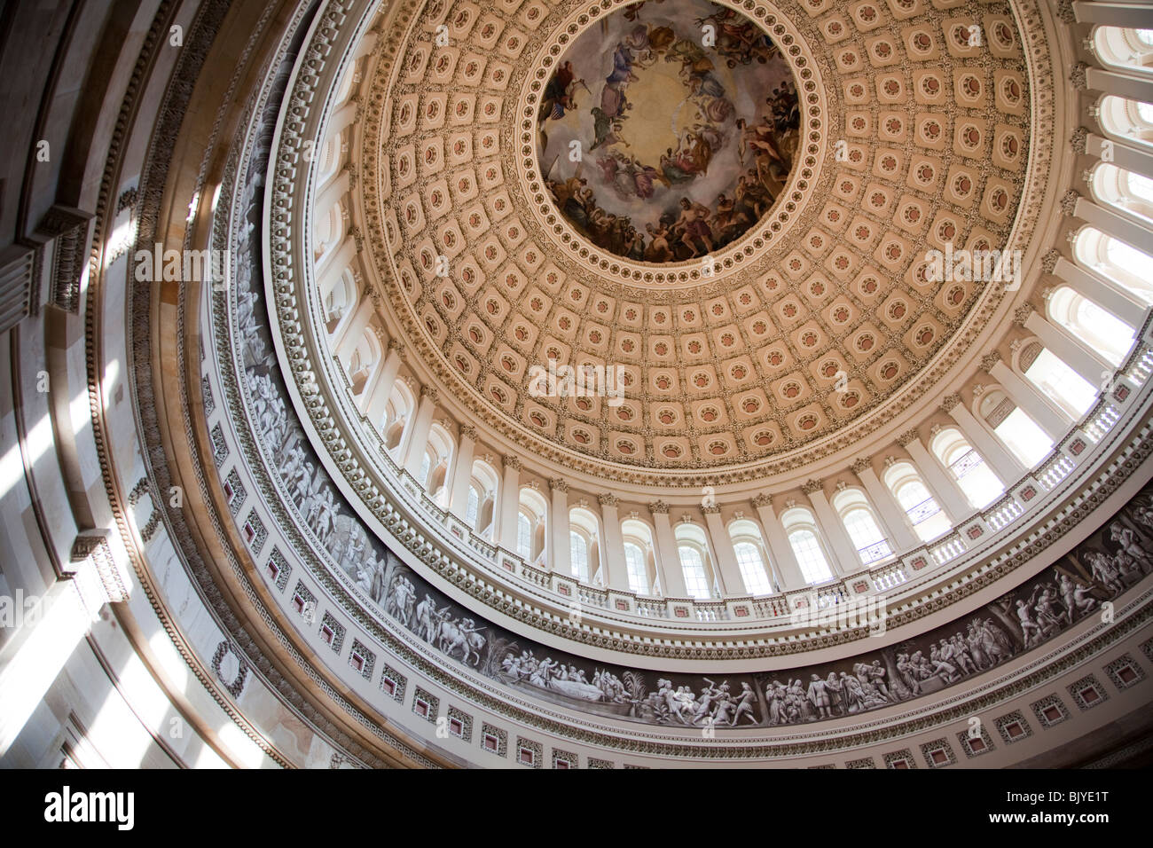 Rotunda e interno della cupola dell'U.S. Capitol. Foto Stock