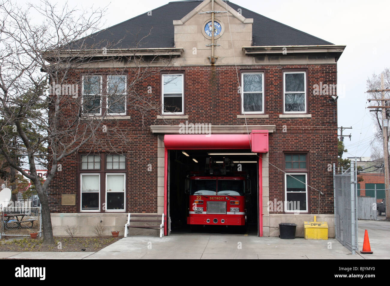 Firehouse scaletta 22 Detroit Fire Department Michigan STATI UNITI D'AMERICA, da David Traiforis/Dembinsky Foto Assoc Foto Stock