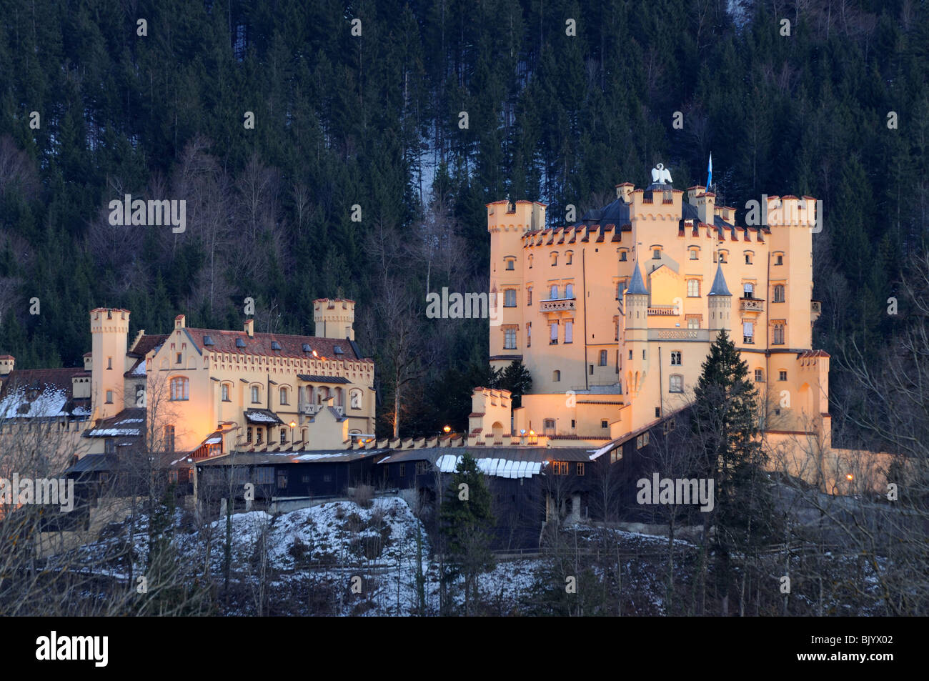 Castello di Hohenschwangau in Baviera, Germania Foto Stock