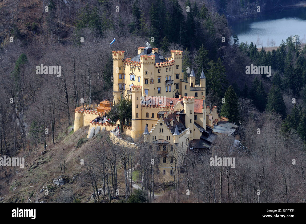 Storico castello di Hohenschwangau in Baviera, Germania Foto Stock