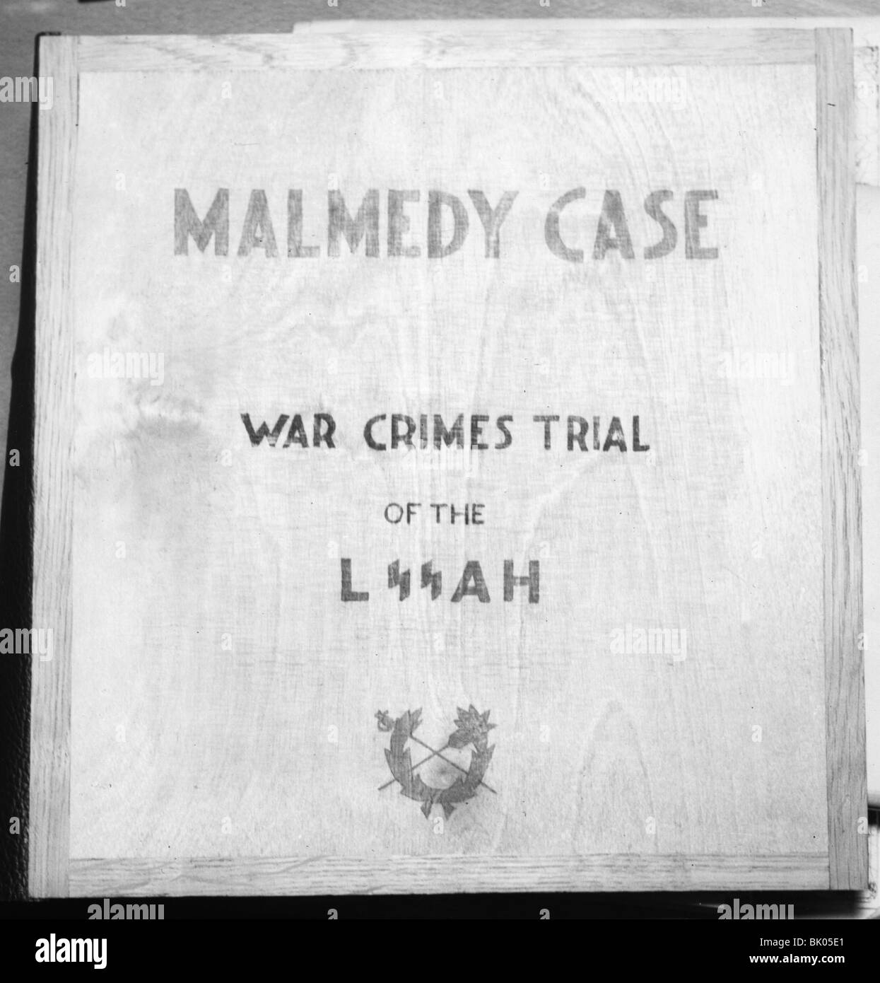 Giustizia, processi, processo massacrato di Malmedy, Dachau, Germania, 1946, record, copertina, 'Malmedy Case - War Crimes Trial of the LSSAH', , Foto Stock