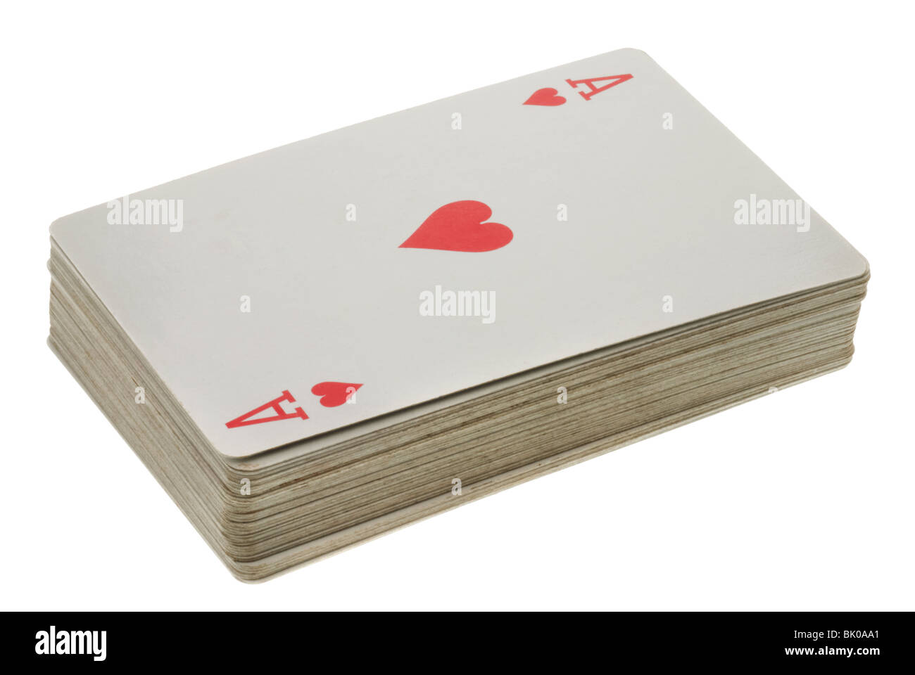 Mazzo di carte da gioco che mostra il Re di Cuori Foto Stock