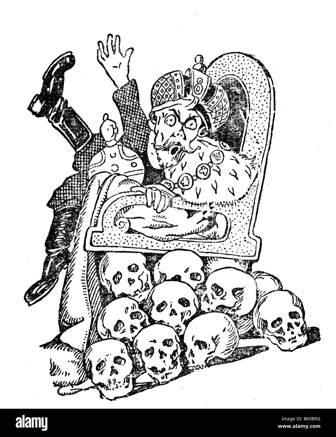 Nicholas II Alexandrovich, 6.5.1868 - 16.7.1918, imperatore di Russia 21.10.1894 - 2.3.1917, caricatura, 'Caduta Di Assolutismo', disegno, Russia, 1917, , Foto Stock