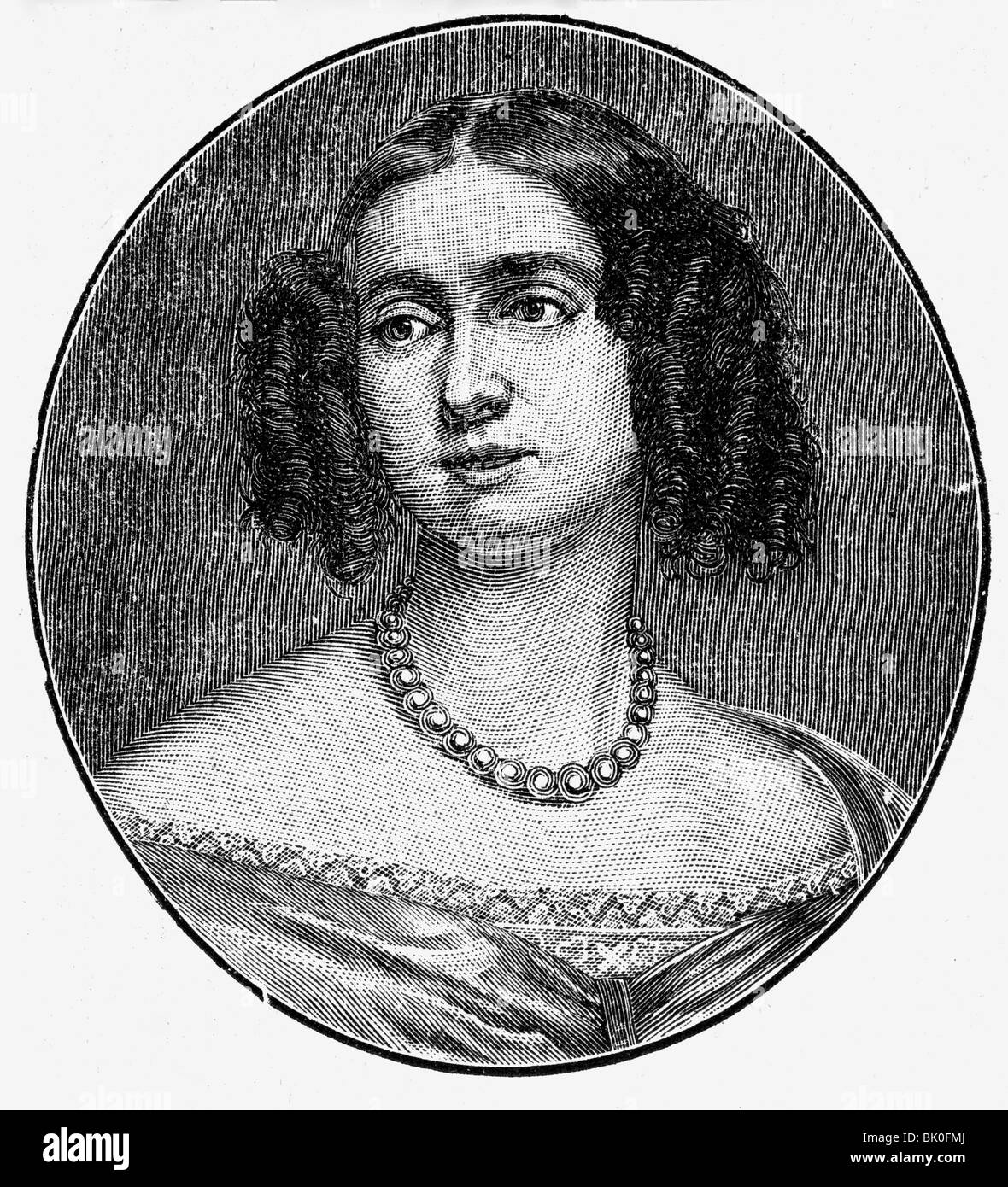 Elisabeth Ludovica, 13.11.1801 - 14.12.1873, Consorte Regina di Prussia 7.6.1840 - 26.10.1858, ritratto, incisione in legno, 19th secolo, , Foto Stock