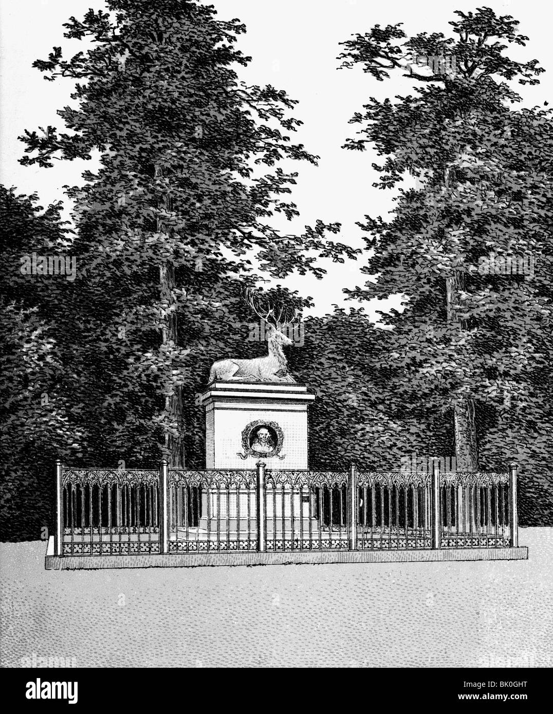 Geografia / viaggio, Germania, Thale, memoriali, monumento commemorativo di Friedrich Pfeil, scultura del professor Mencke, 1865, Foto Stock