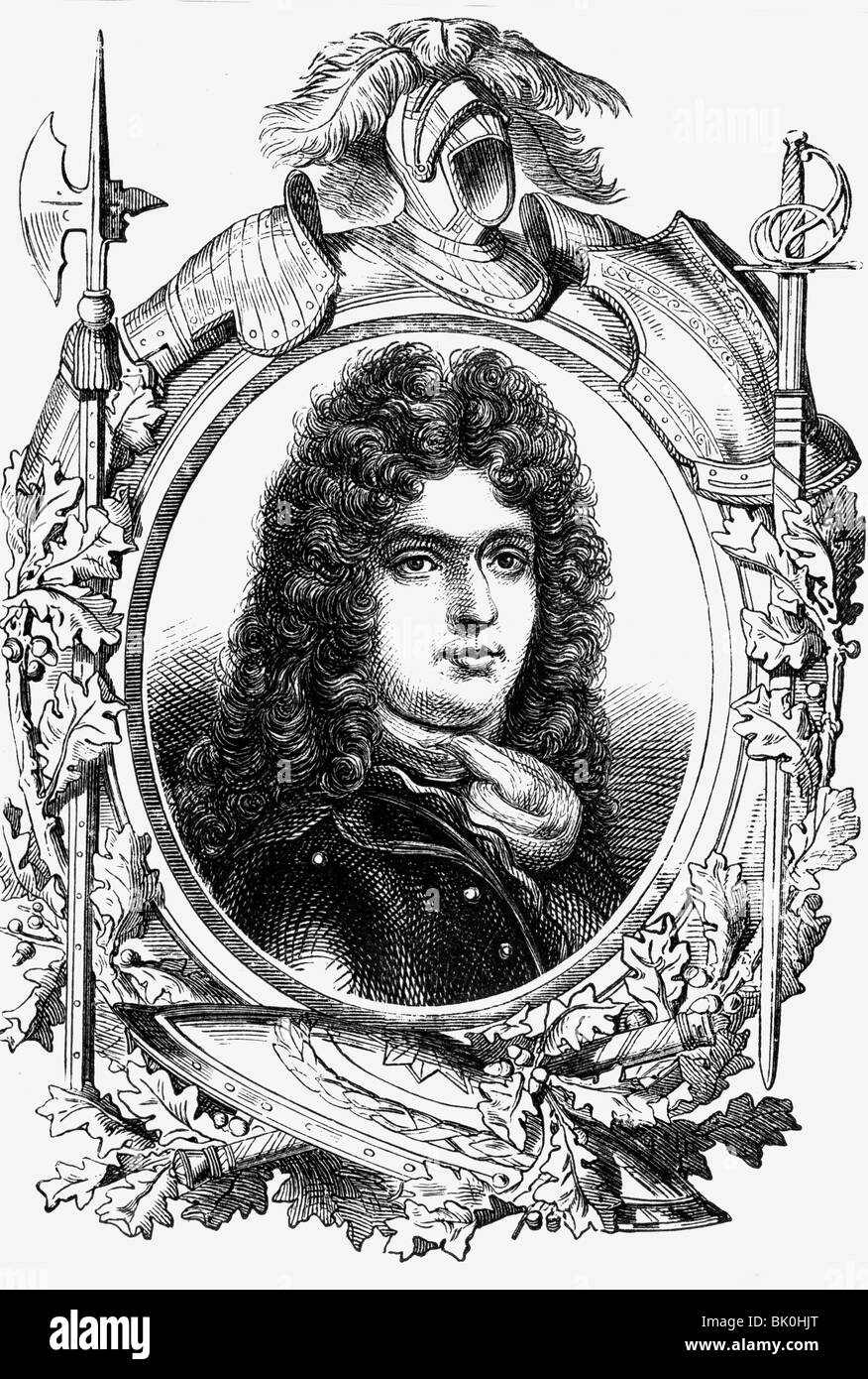 Cagny, Louis Francois de, duca di Boufflers, 10.1.1644 - 22.8.1711, generale francese, ritratto, incisione in legno, 19th secolo, , Foto Stock