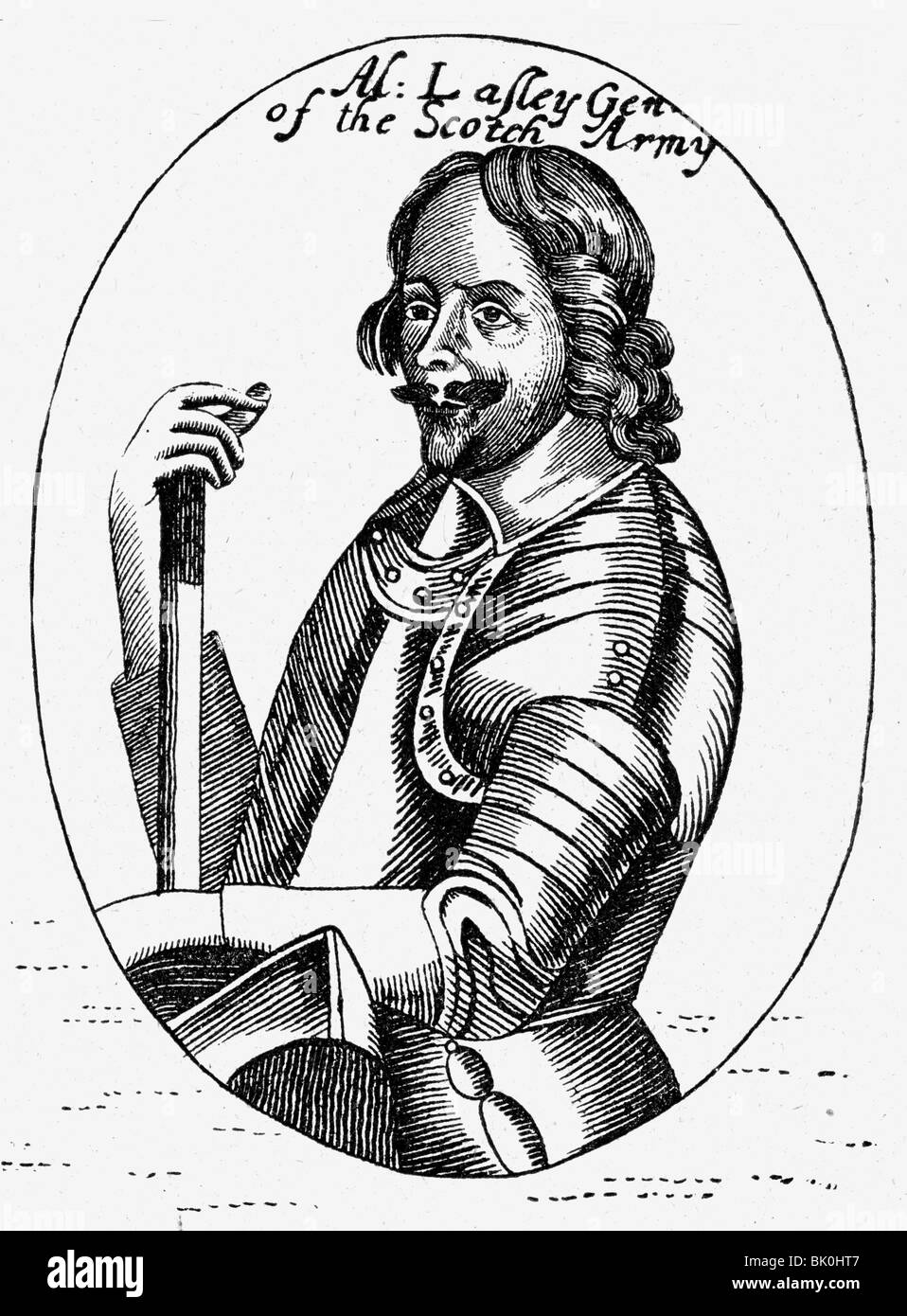 Leslie, Alexander, 1° Conte di Leven, 1582 - 4.4.1661, Scottish generale, a mezza lunghezza e incisione su rame, circa 1640, , artista del diritto d'autore non deve essere cancellata Foto Stock