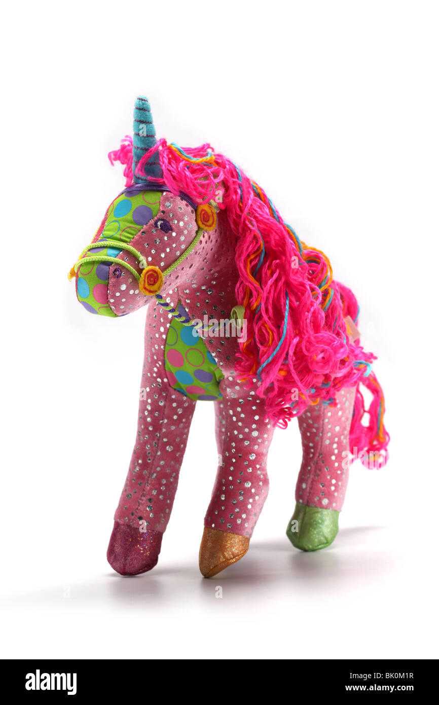 Unicorn personale morbido peluche Foto Stock