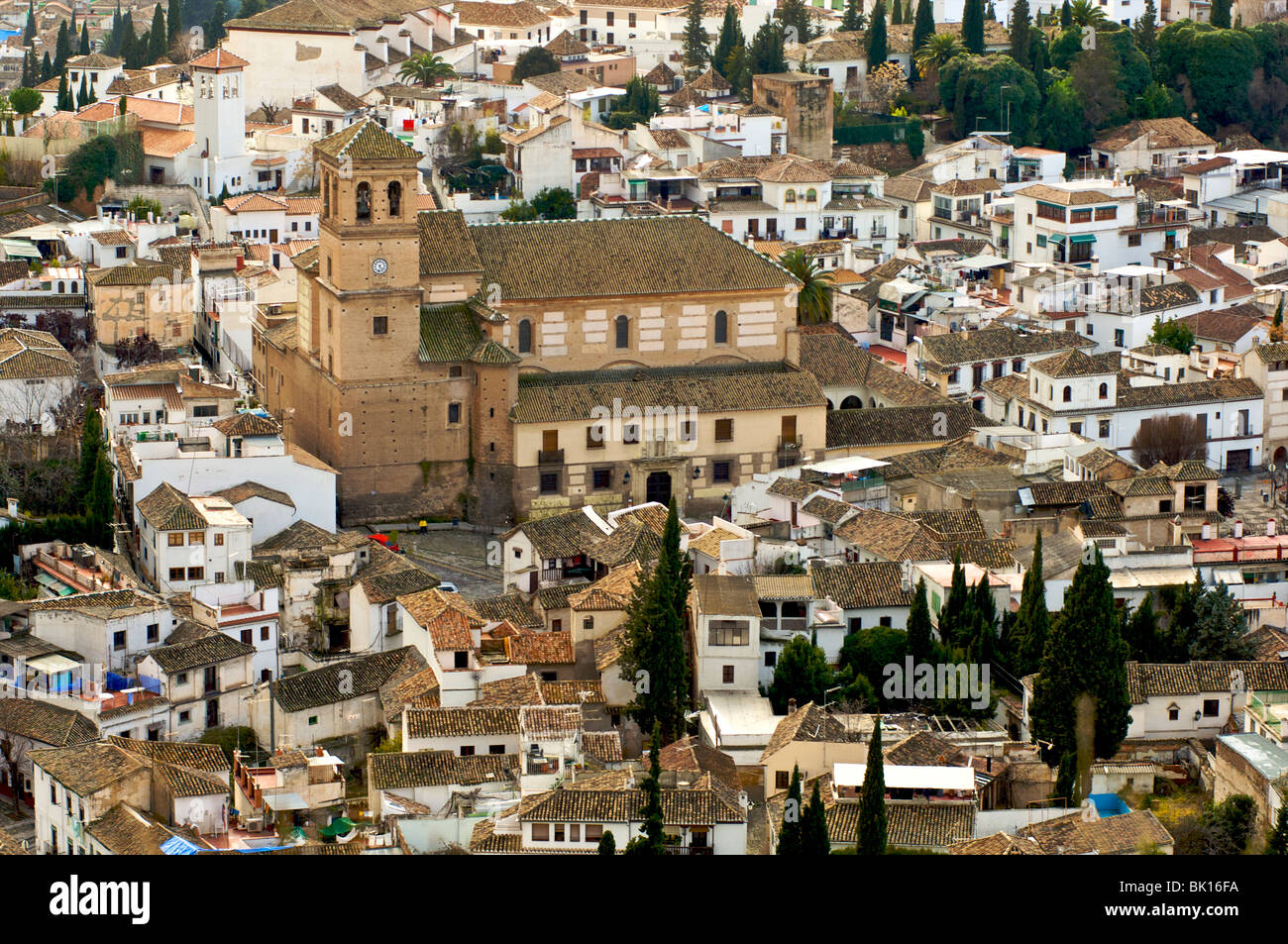 Granada, chiesa di Albaicin Foto Stock