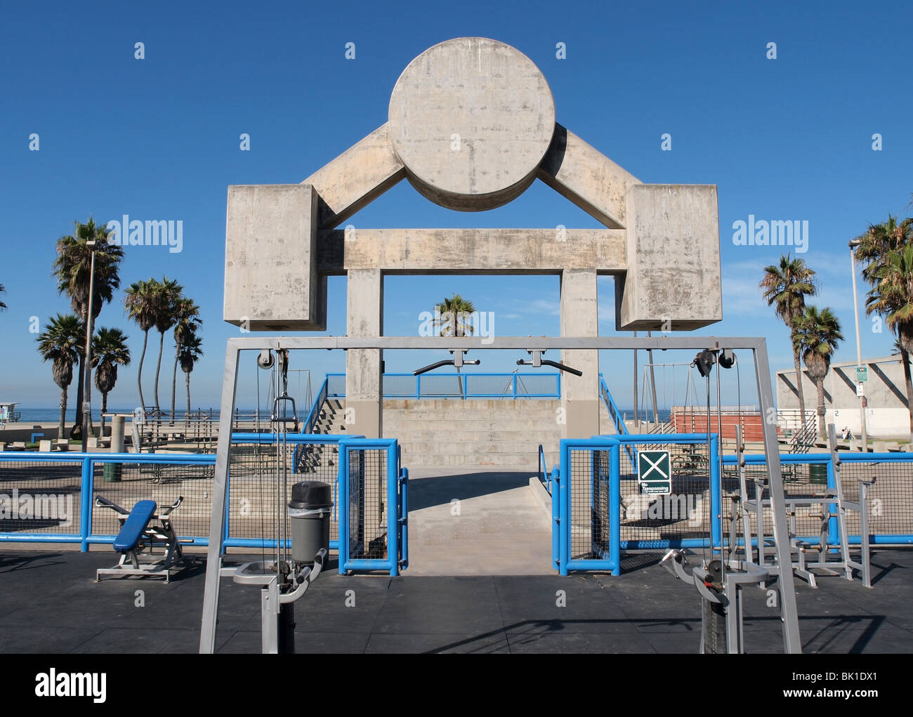 Famosa Spiaggia del muscolo. Los Angeles City Park palestra a Venezia in California. Foto Stock
