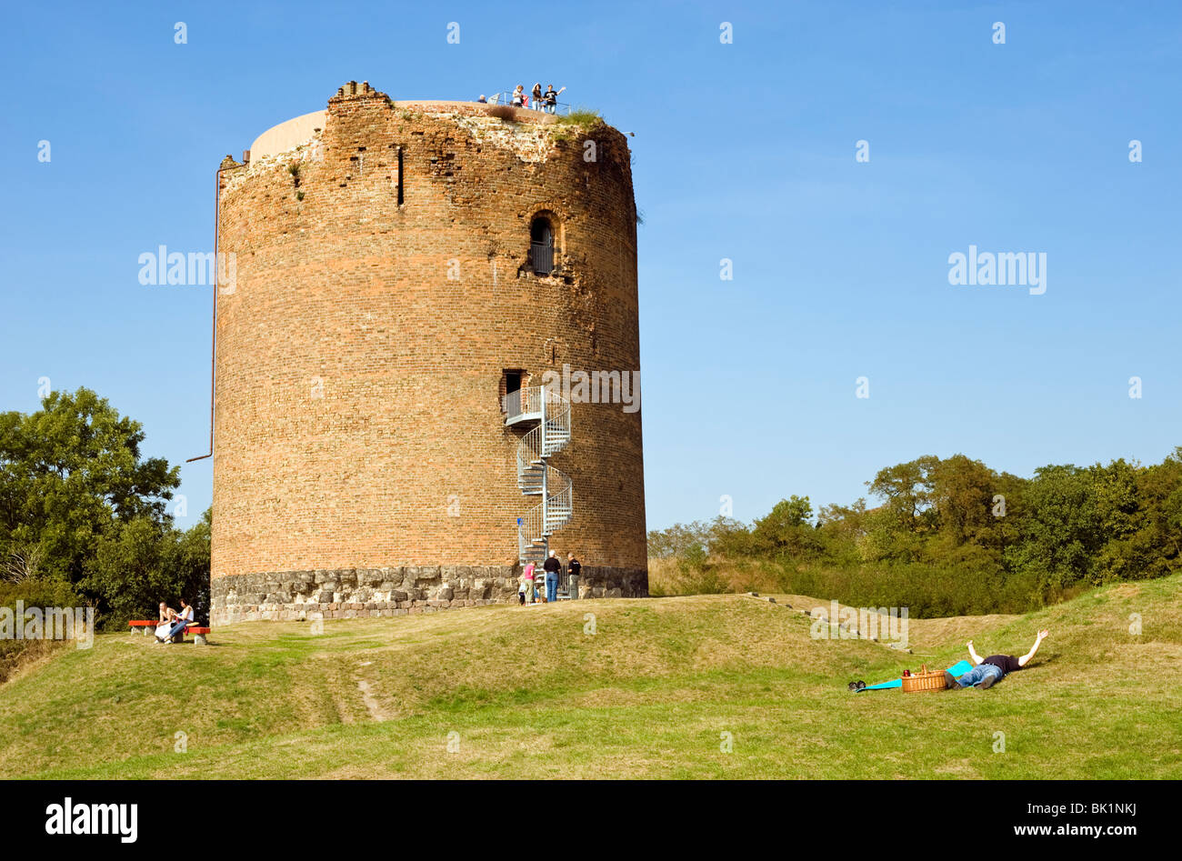 Donjon di Burg Stolpe, Brandeburgo, Germania, Foto Stock