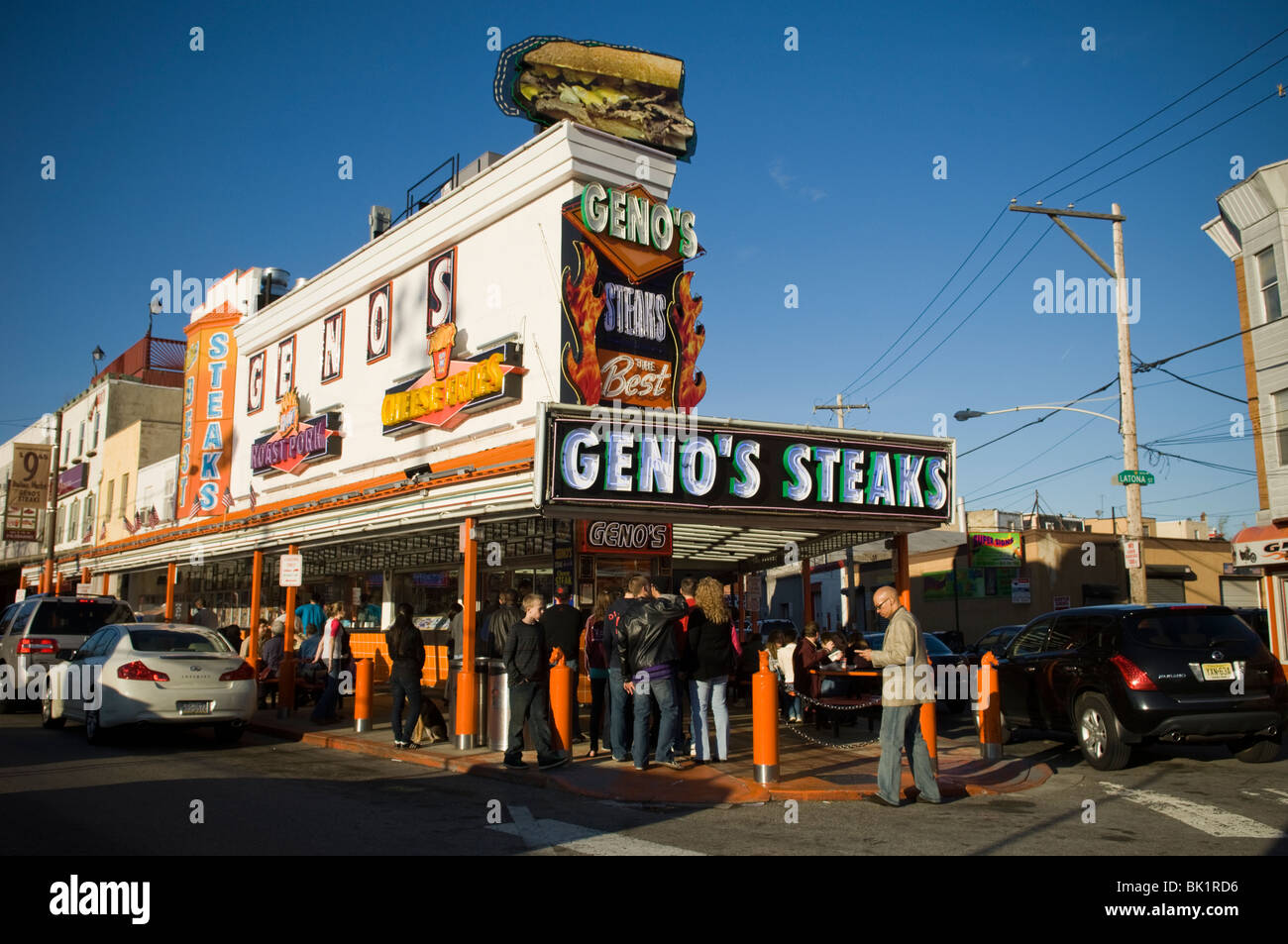 Geno's bistecche nel Sud Philadelphia quartiere in Philadelphia, PA Foto Stock