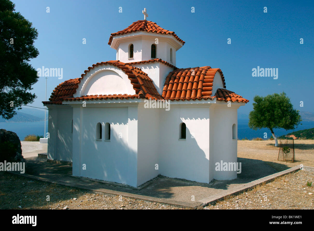 Monastero della Chiesa Agrilion, Cefalonia, Grecia Foto Stock