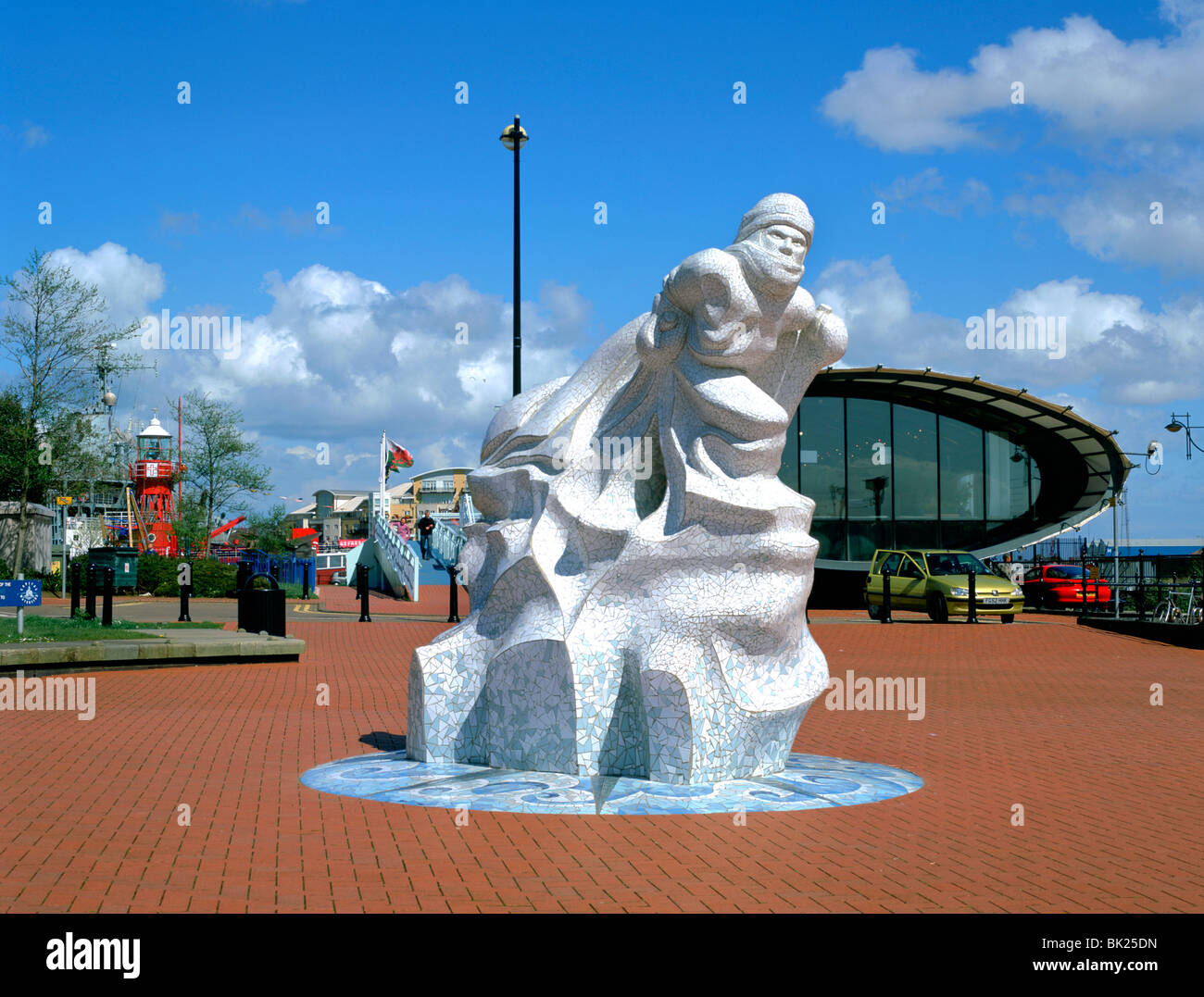 Antartico 100 Memorial, Waterfront Park, Cardiff, Galles. Foto Stock