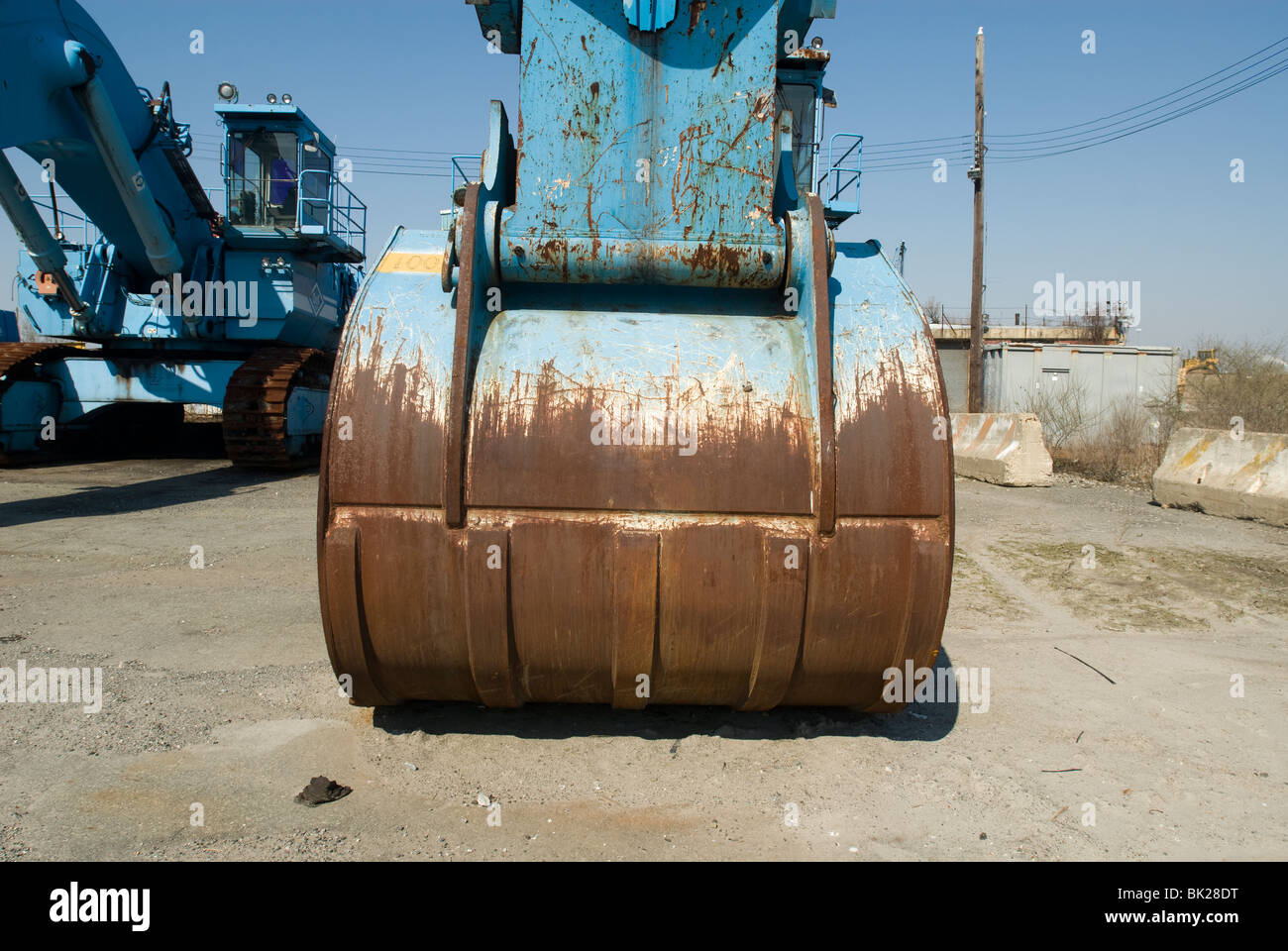 Per impieghi pesanti attrezzatura per movimento terra parcheggiato in Staten Island in New York Foto Stock