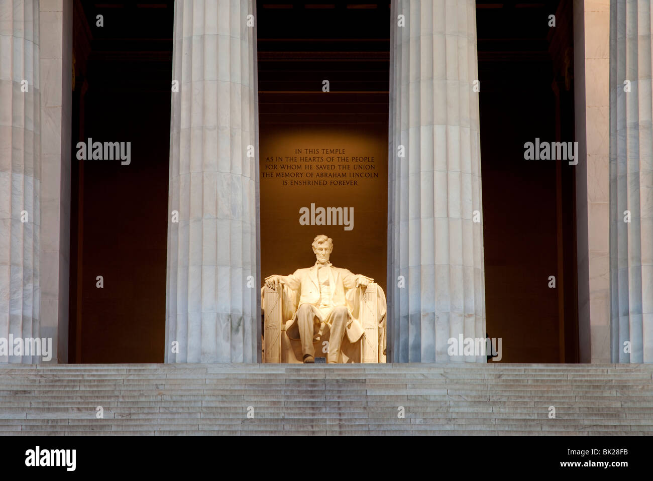 La mattina presto presso il Lincoln Memorial a Washington DC, Stati Uniti d'America Foto Stock