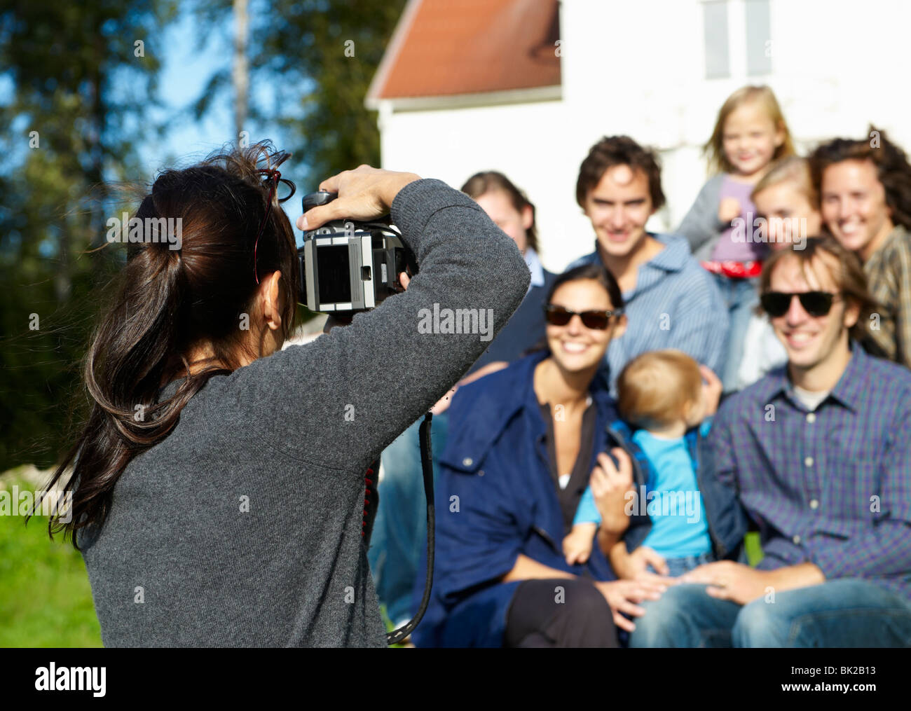 Riprese di un gruppo di persone Foto Stock