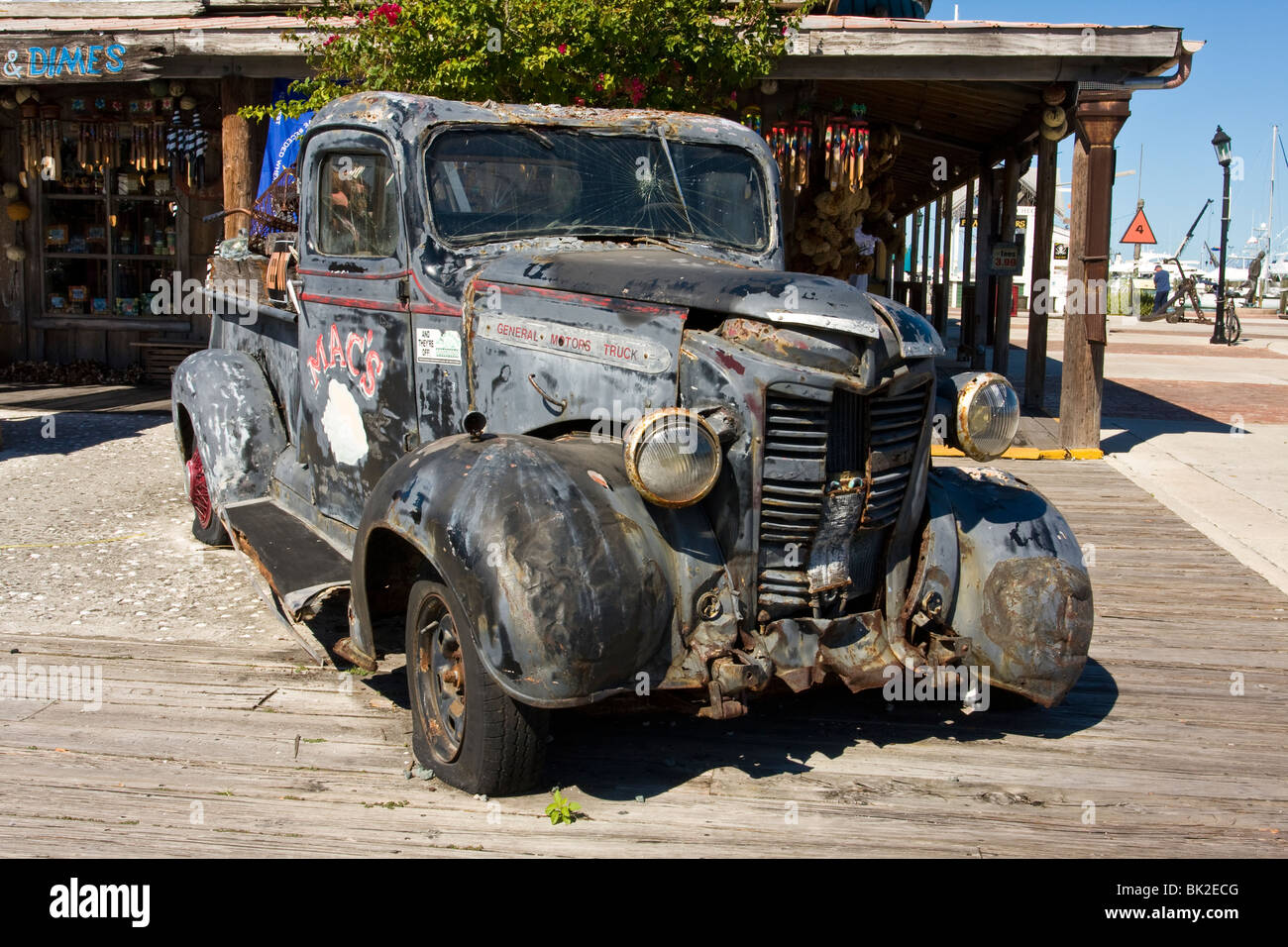 Il vecchio la General Motors Truck presso il porto di Key West, Florida, Stati Uniti d'America. Foto Stock