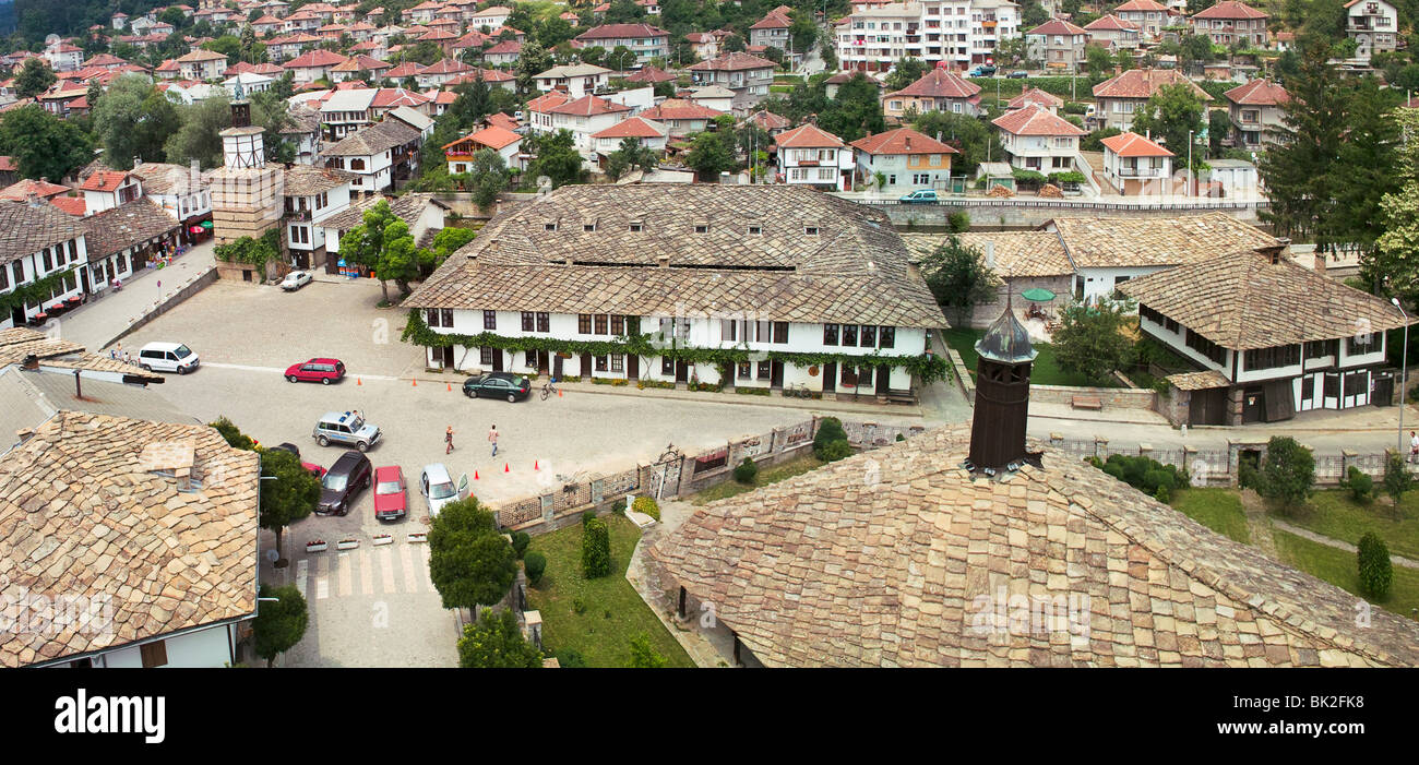 Vista aerea di Tryavna. Foto Stock