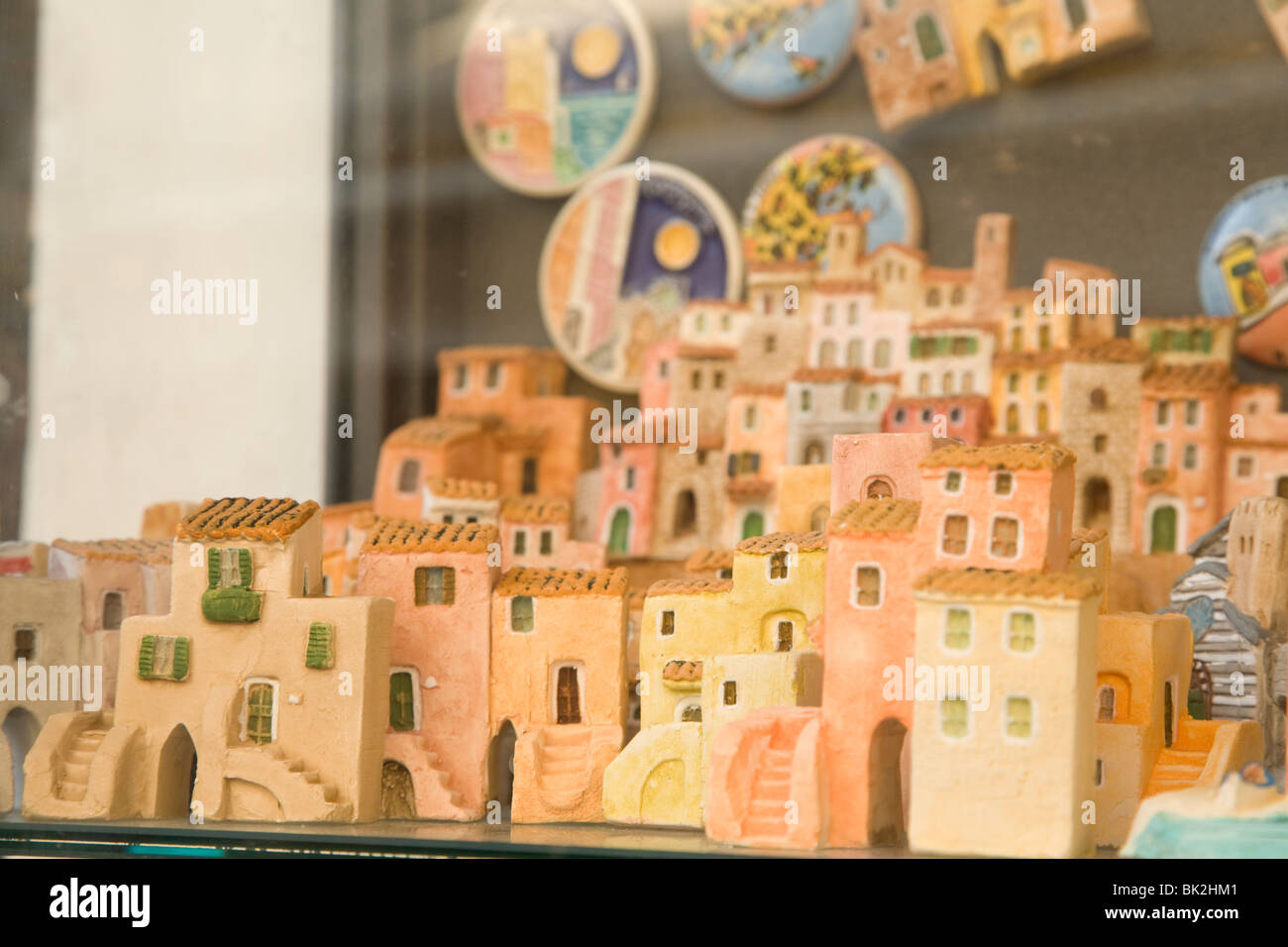 Negozio di souvenir in vendita a Monterosso al Mar, Liguria, Italia. Primo di cinque città e villaggi in Cinque Terre, cinque terre. Foto Stock