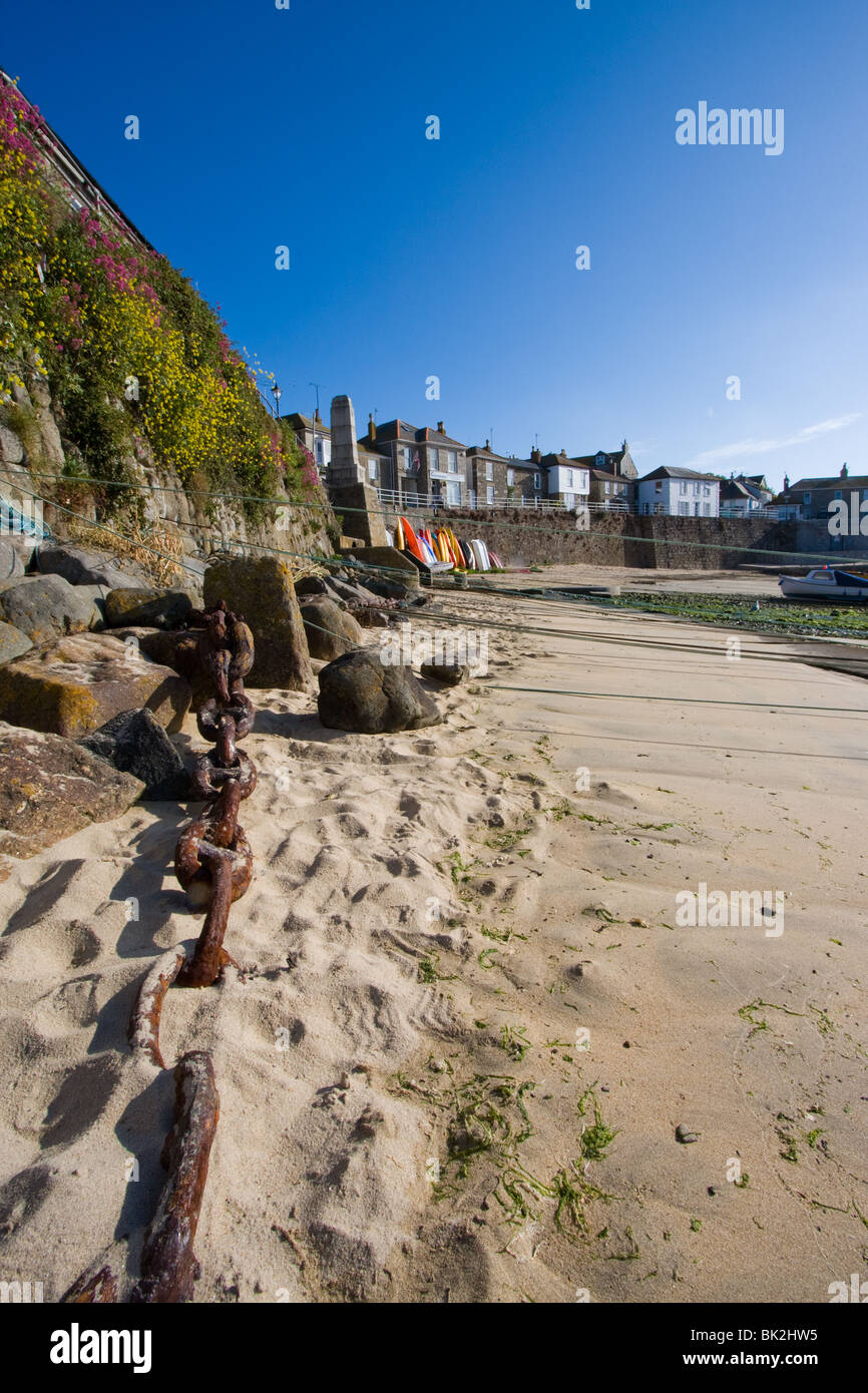 Le spiagge artificiali a Mousehole, Cornwall, Regno Unito Foto Stock