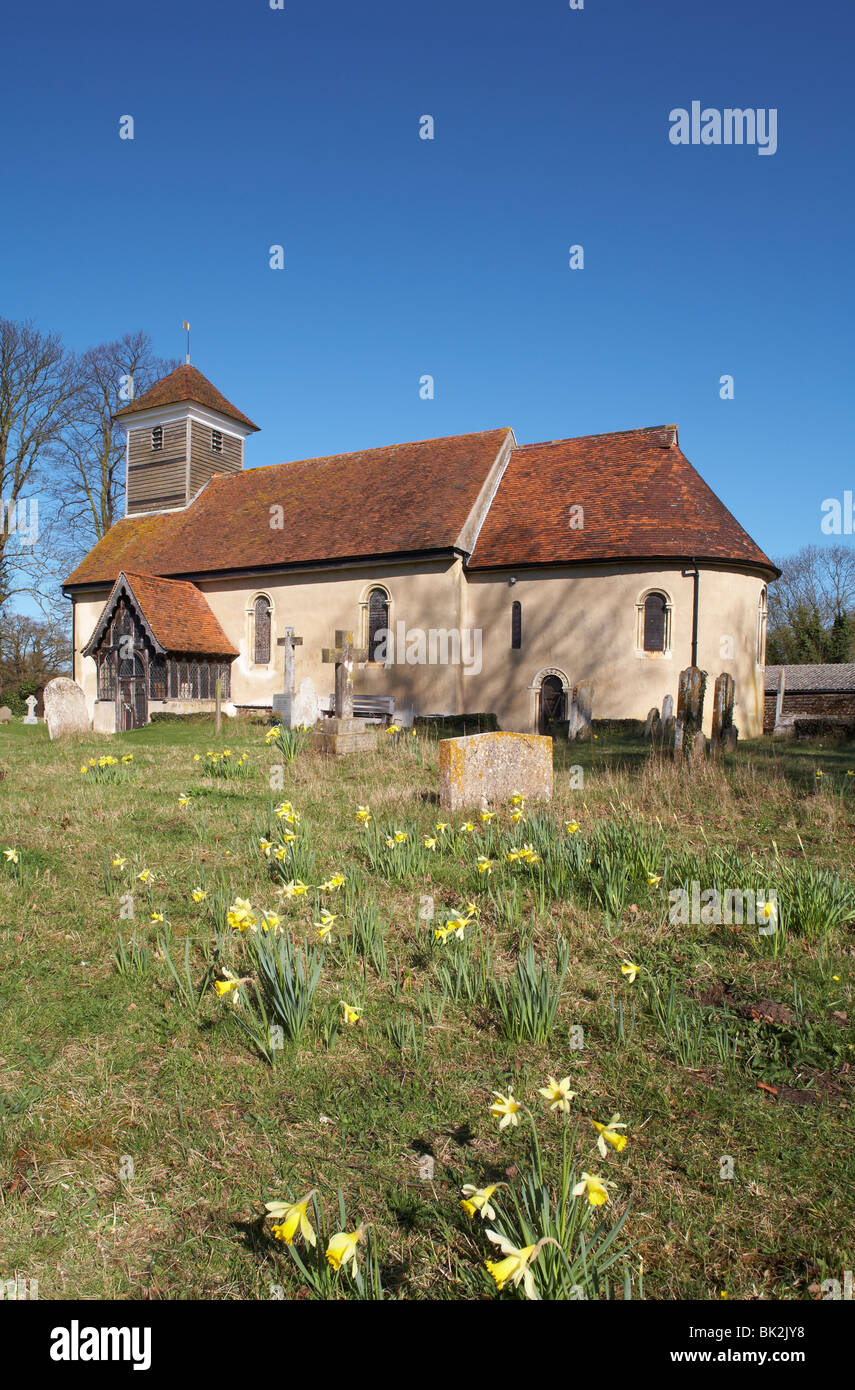 Gran Bretagna Inghilterra Suffolk Fiume Stour Valley Wiston Chiesa Santa Maria Vergine Chiesa Normanna c1135 Foto Stock
