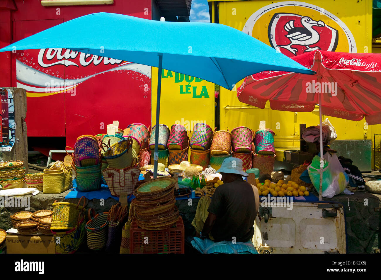 Il MERCATO A SAINT-PAUL, isola di Reunion Foto Stock