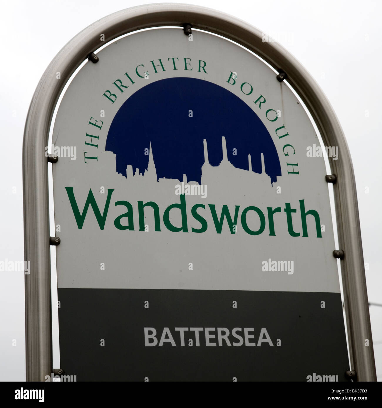 Wandsworth Battersea segno Foto Stock