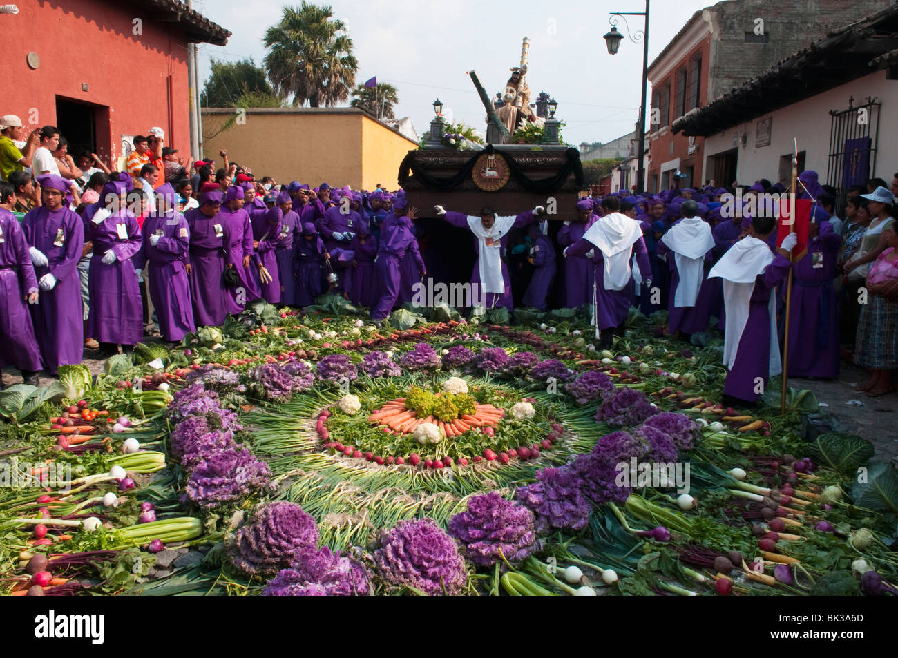 Settimana Santa processione, Antigua, Guatemala, America Centrale Foto Stock