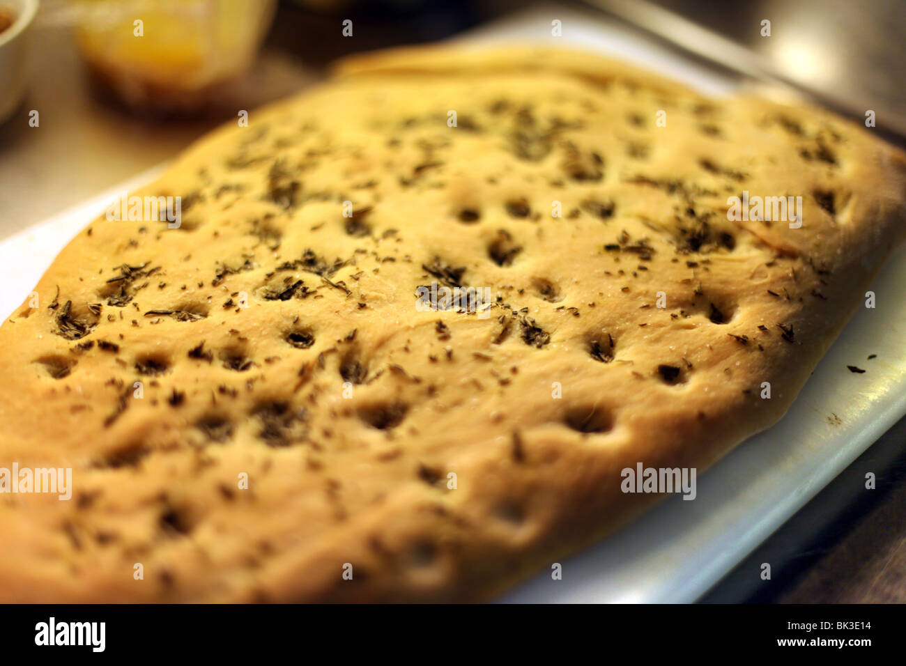 Erborinati pane focaccia Foto Stock