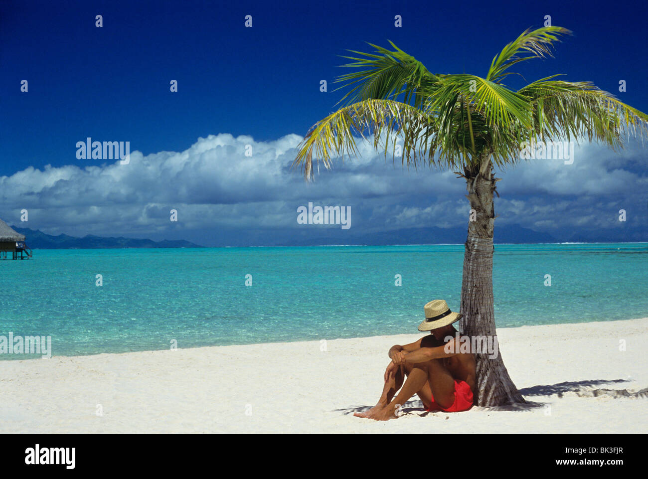 Matira Beach sull'isola di Bora Bora, Isole della Società, Polinesia francese. Foto Stock Matira Beach sull'isola di Bora Bora, Isole della Società, Polinesia francese. Foto Stock