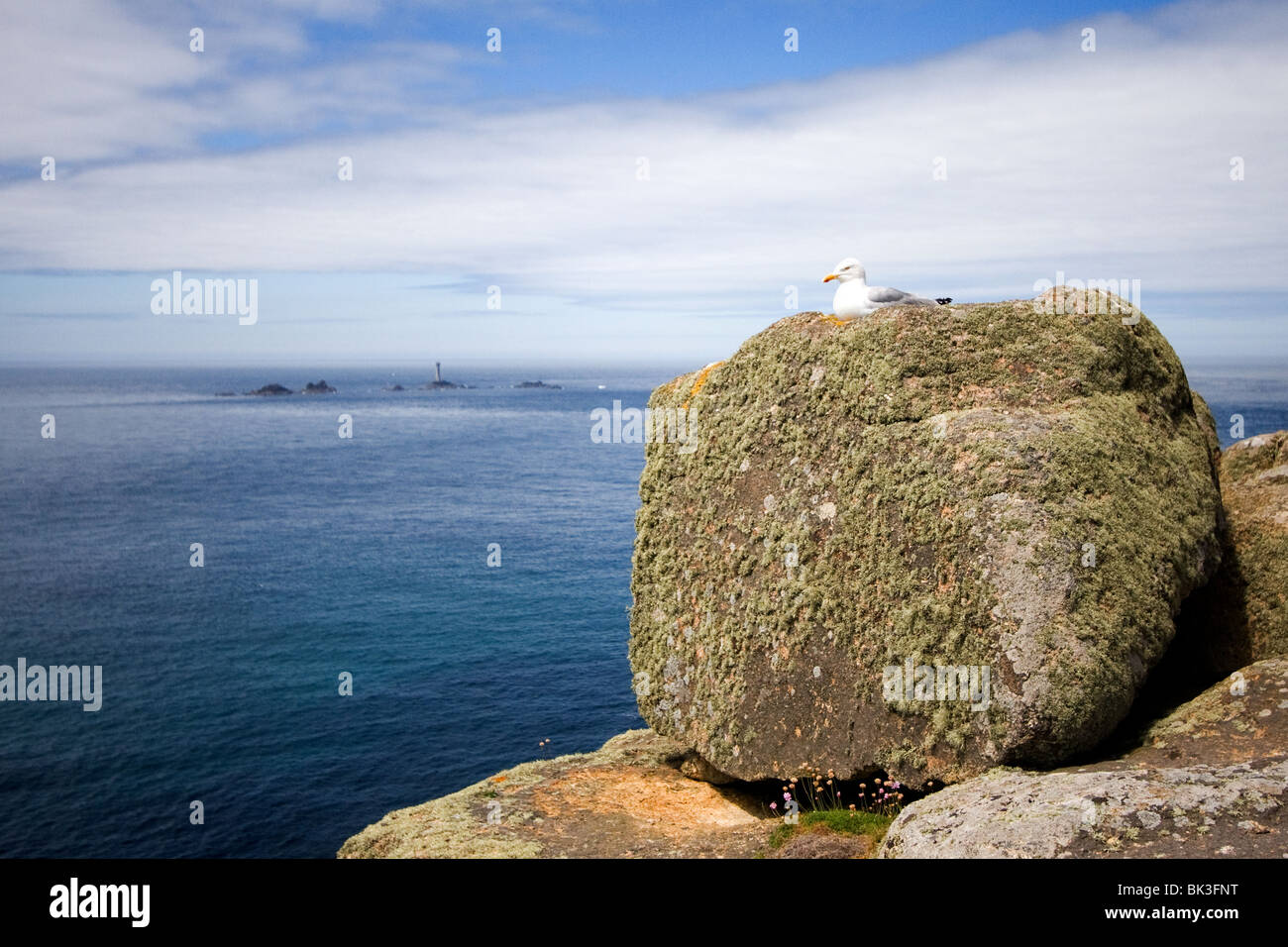 Vista sul mare dalla costa occidentale della Cornovaglia Foto Stock
