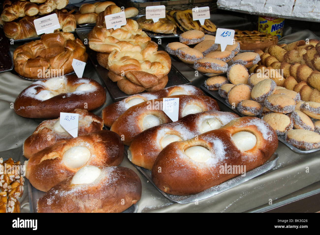 Madrid Spagna spagnolo Baker Bakery Shop market Foto Stock