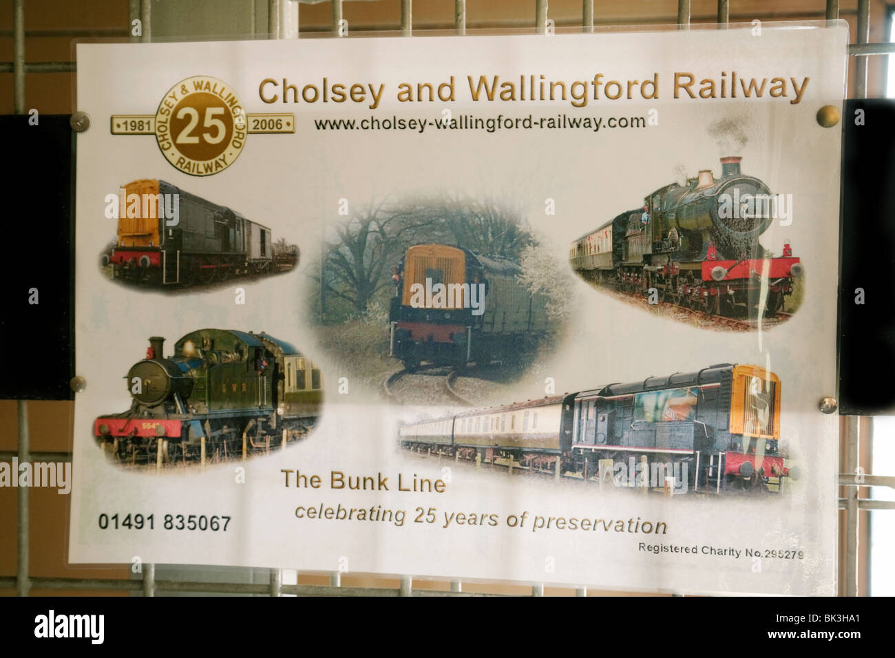 Cholsey & Wallingford poster ferroviaria, Wallingford, Oxfordshire, Regno Unito Foto Stock