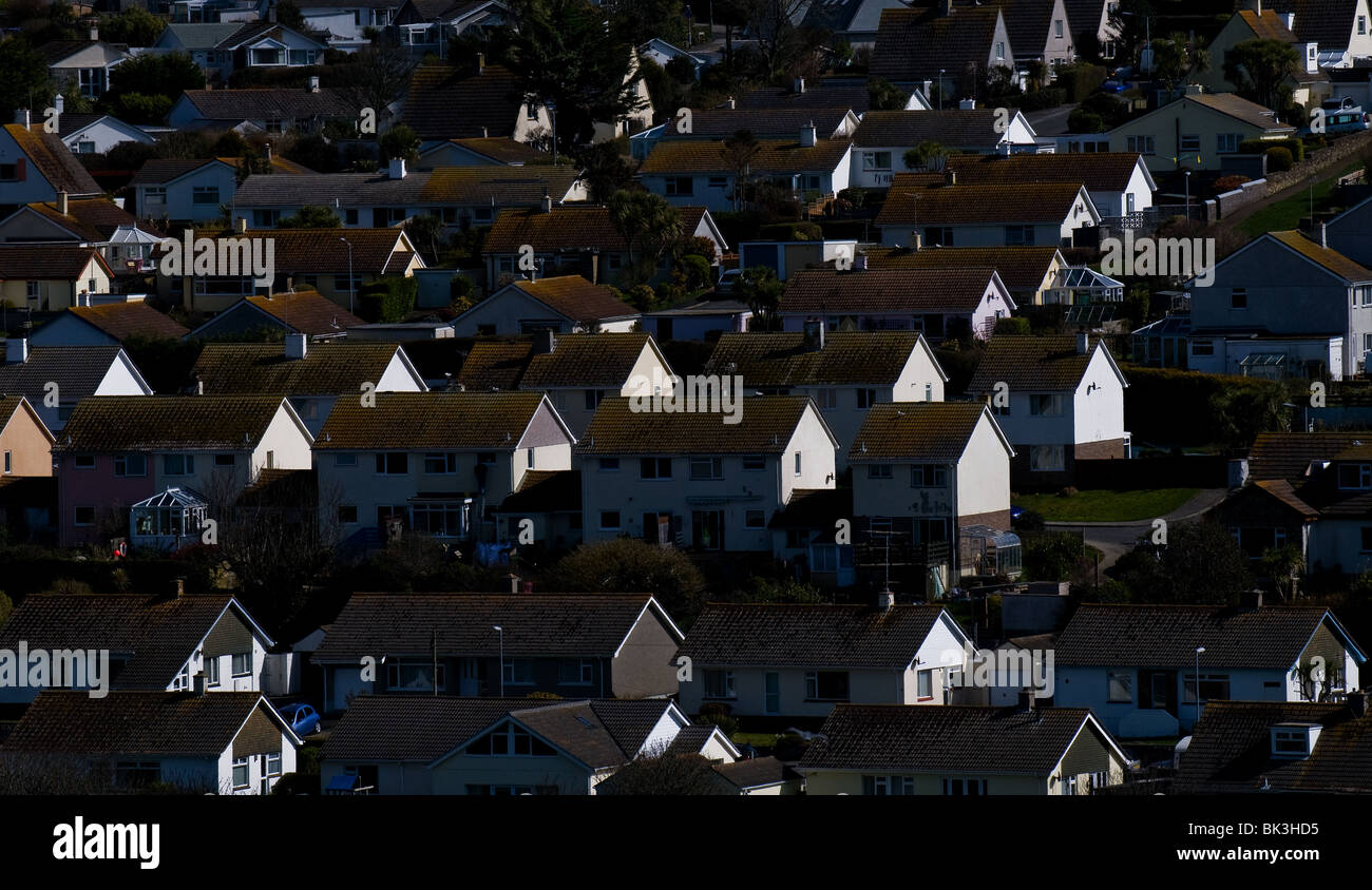 Case in Porthleven in Cornovaglia. Foto di Gordon Scammell Foto Stock