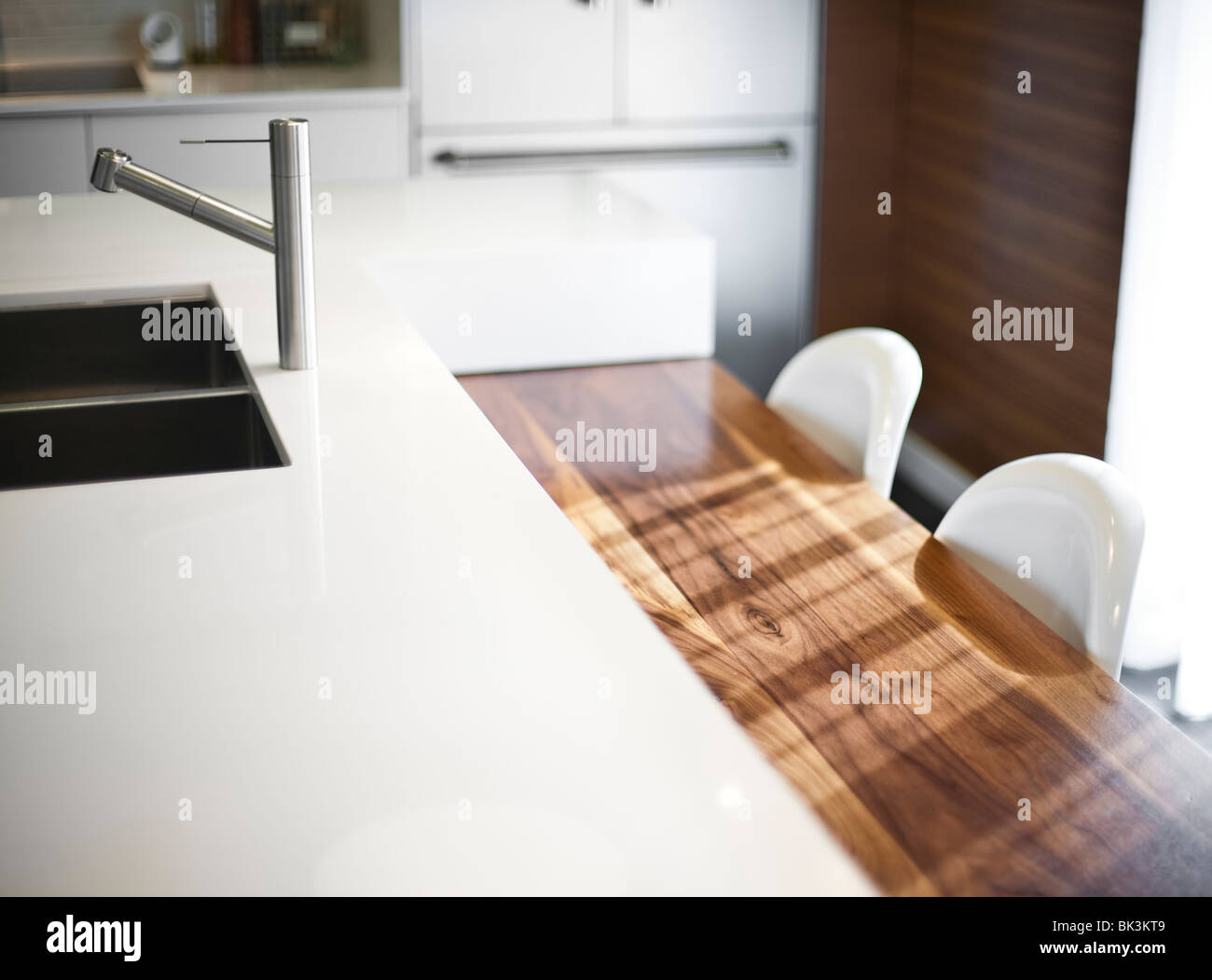 Contemporanea cucina moderna architettura in legno Foto Stock