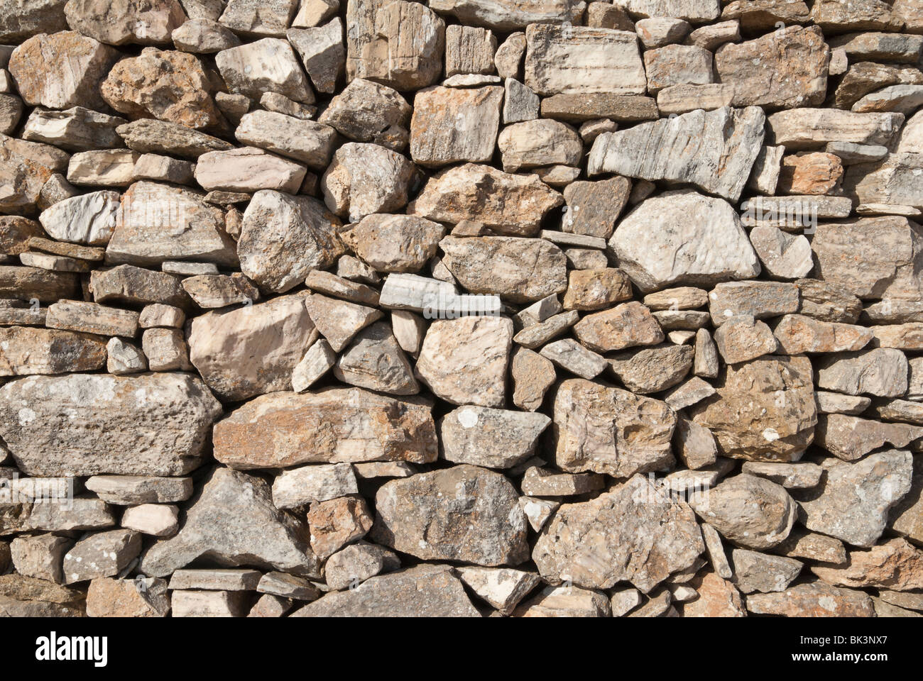 Dettaglio astratta di un muro di pietra Foto Stock