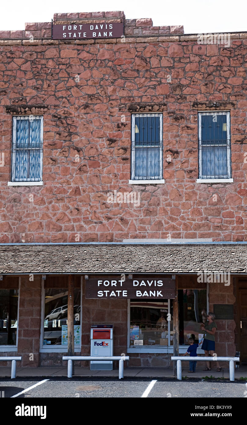 Fort Davis banca statale Fort Davis Texas USA Foto Stock