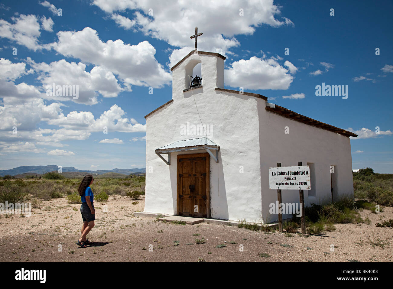 Missione Maria Calera Balmorhea restaurato da La Calera Foundation Reeves County Texas USA Foto Stock