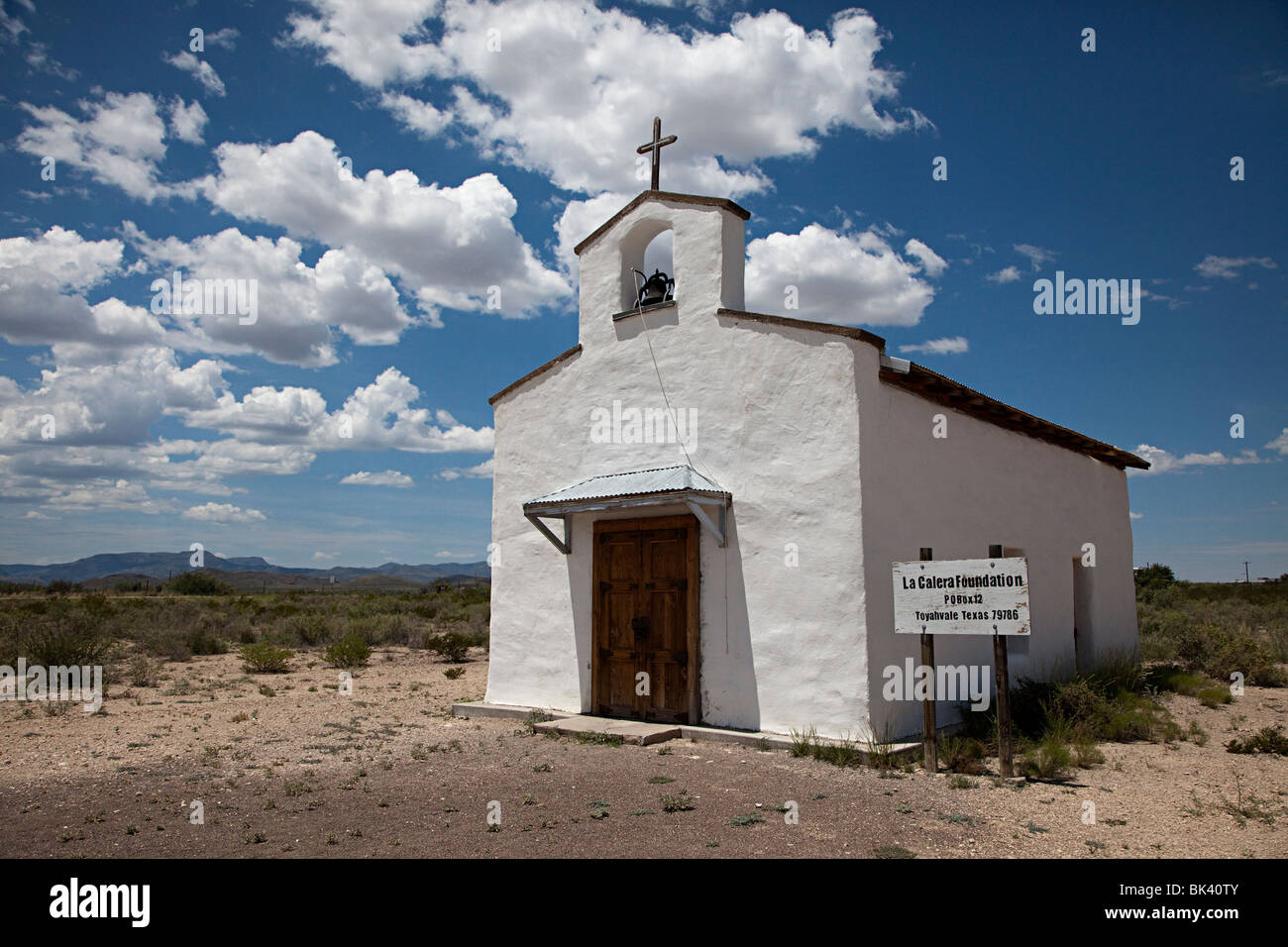 Missione Maria Calera Balmorhea restaurato da La Calera Foundation Reeves County Texas USA Foto Stock