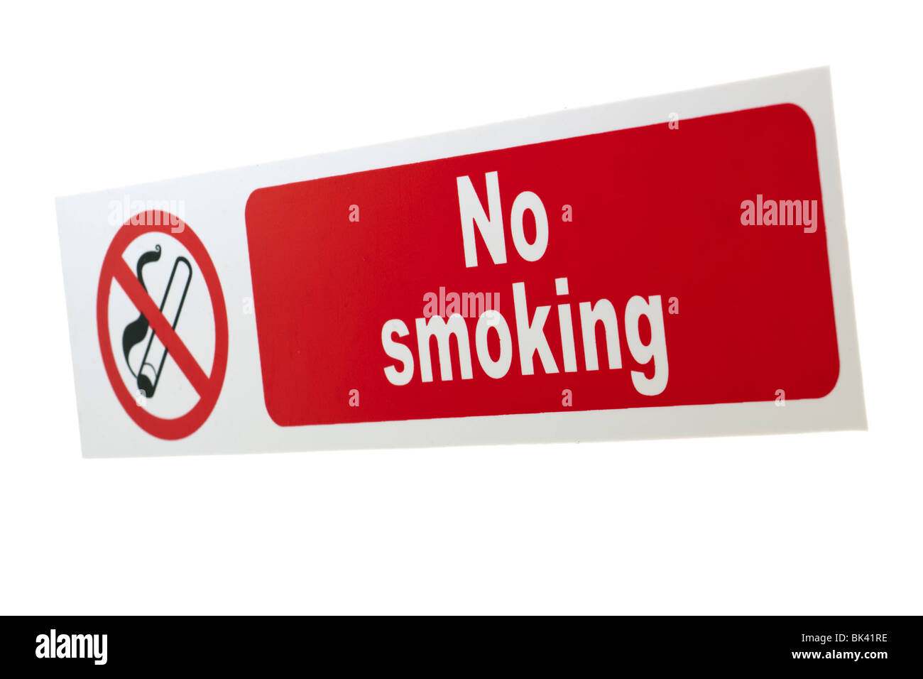 Red adesivo di avvertenza per non fumatori Foto Stock