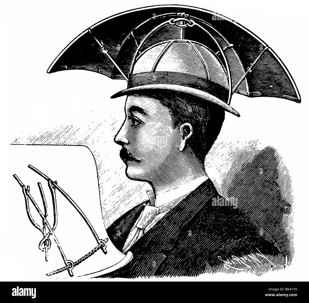 Bartine s ombrellone hat, 1890 Foto Stock