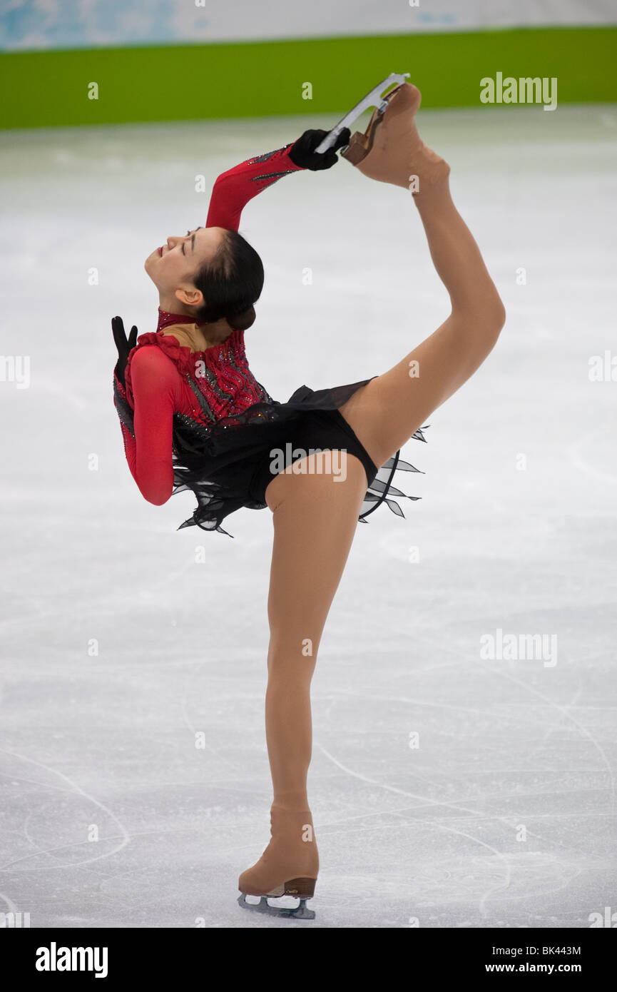 Mao Asada (JPN) competere nel pattinaggio di figura Ladies programma gratuito presso il 2010 Giochi Olimpici Invernali Foto Stock